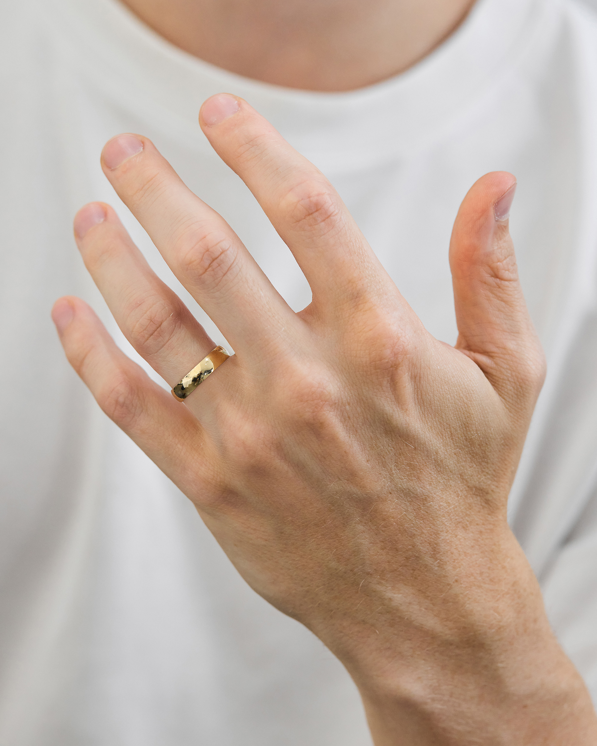 Classic Light Dome Mens Wedding Ring Lifestyle Image