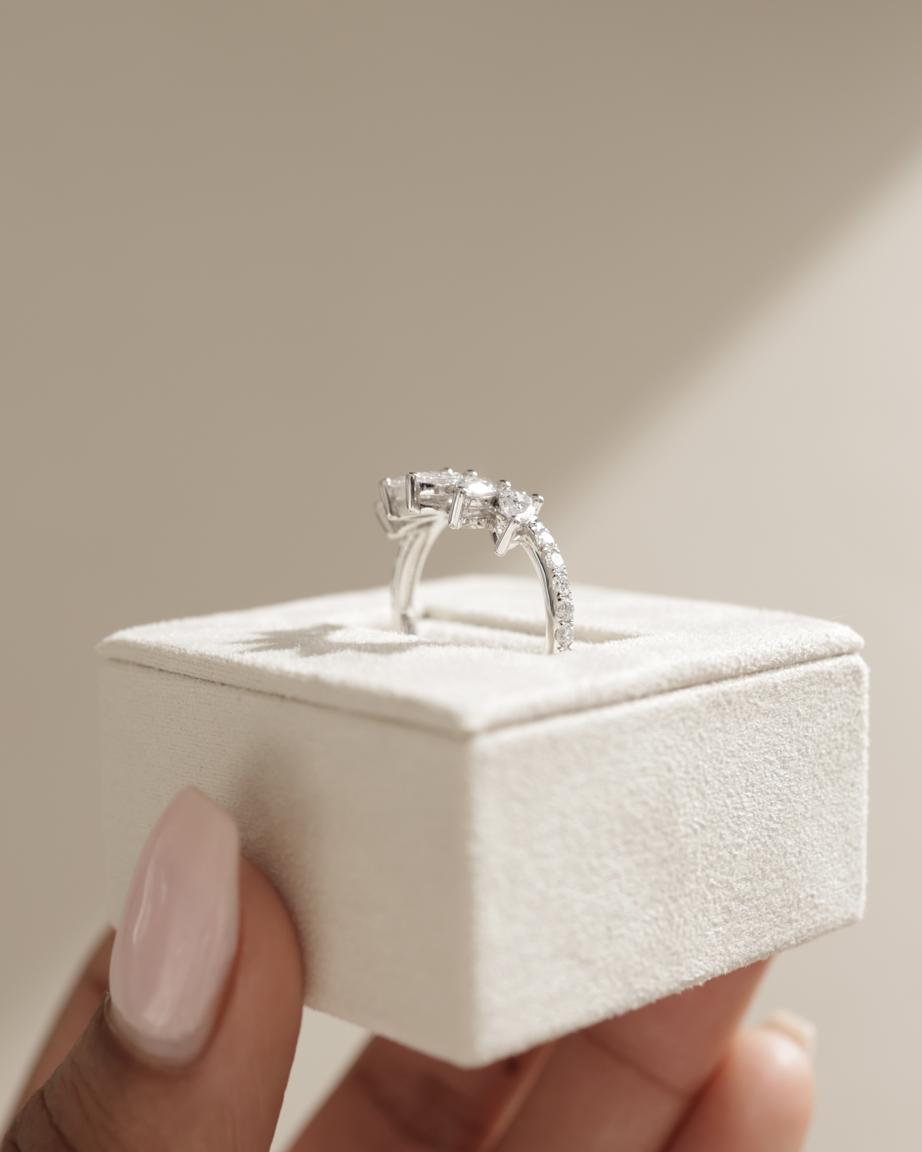 Cleo - Accent Stones Curved Wedding Ring Lifestyle Image