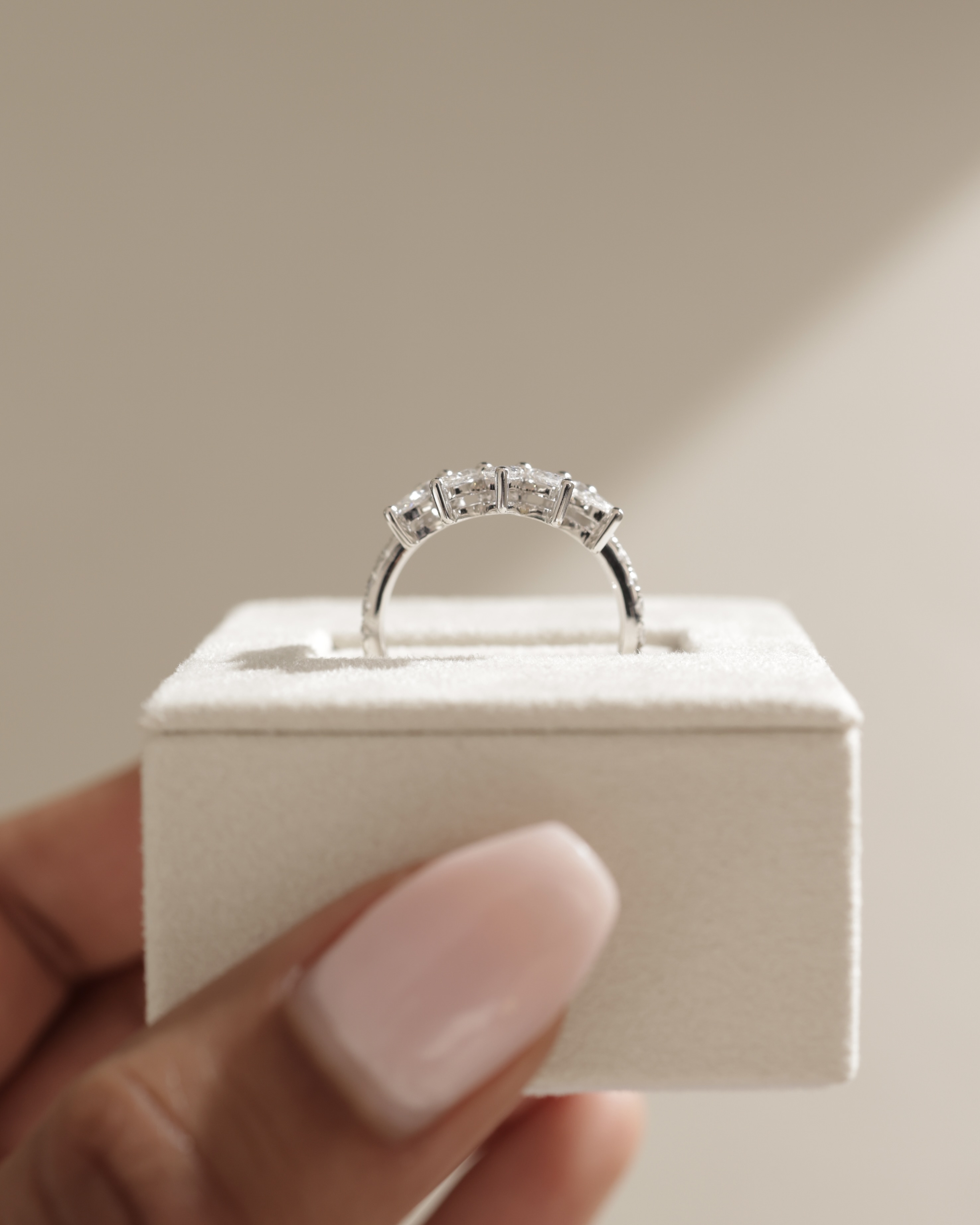 Cleo - Accent Stones Curved Wedding Ring Lifestyle Image