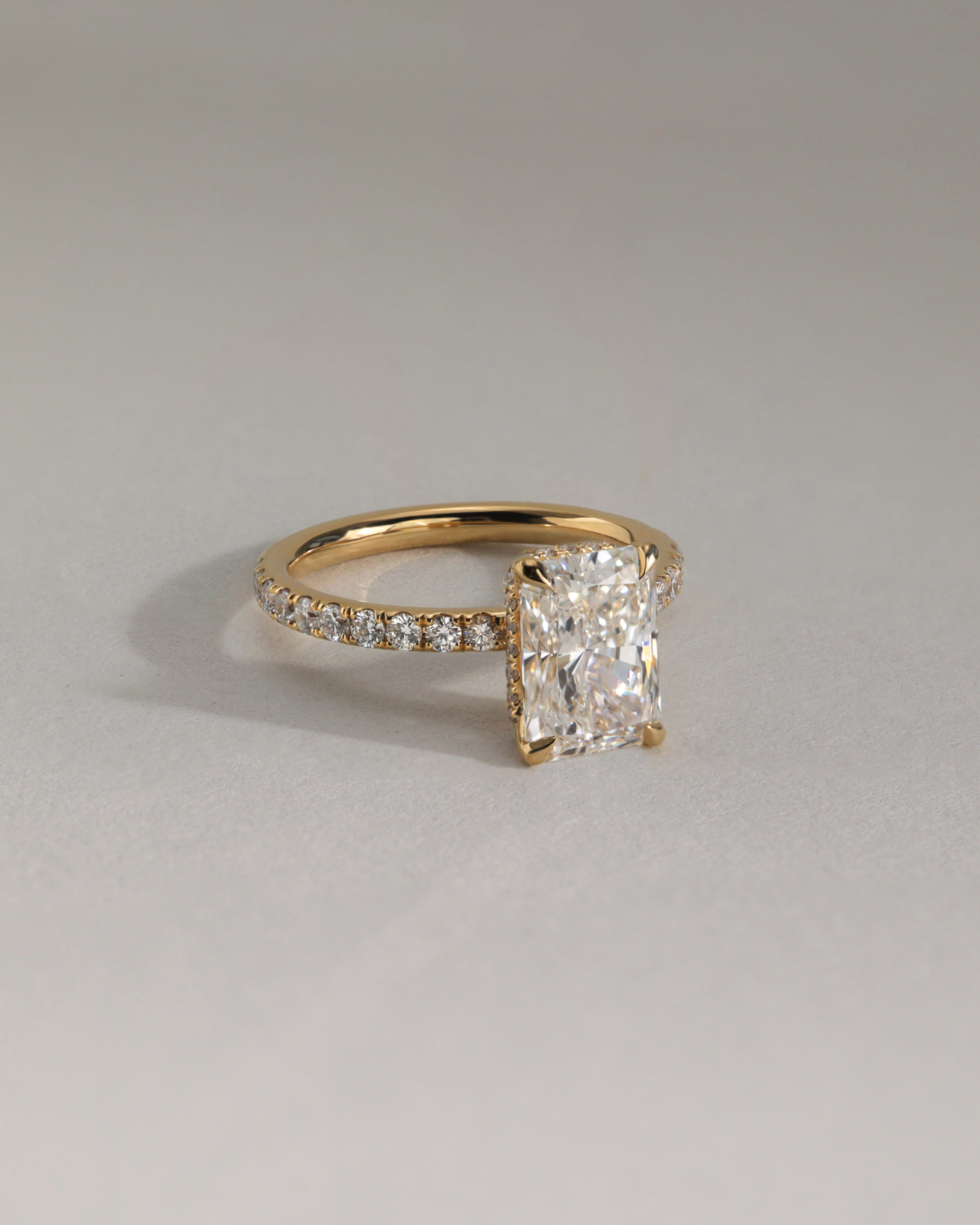 Ellie  Radiant Solitaire with Hidden Halo and Pav Lifestyle Image