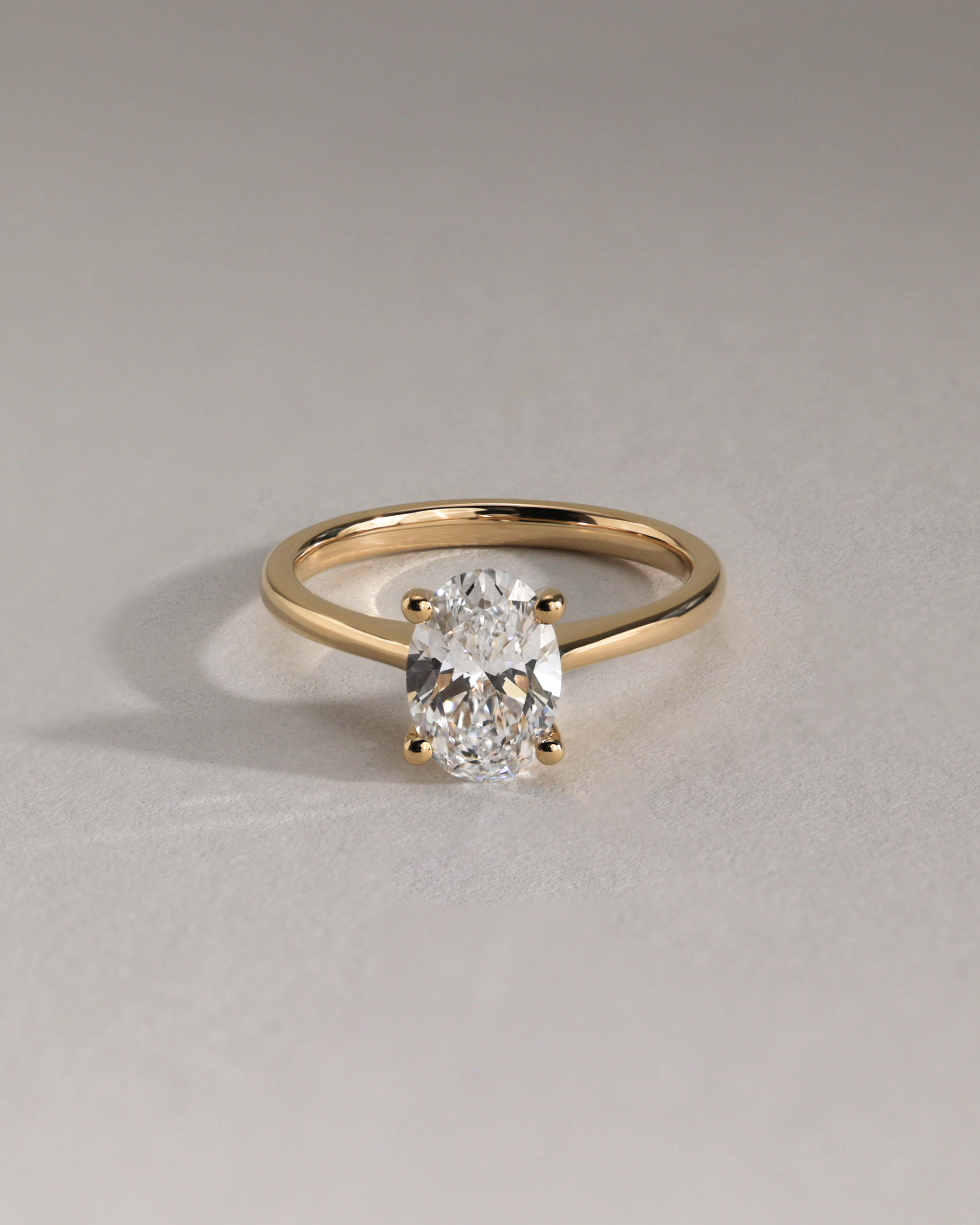Emily - Oval Solitaire with Tapered Band Lifestyle Image