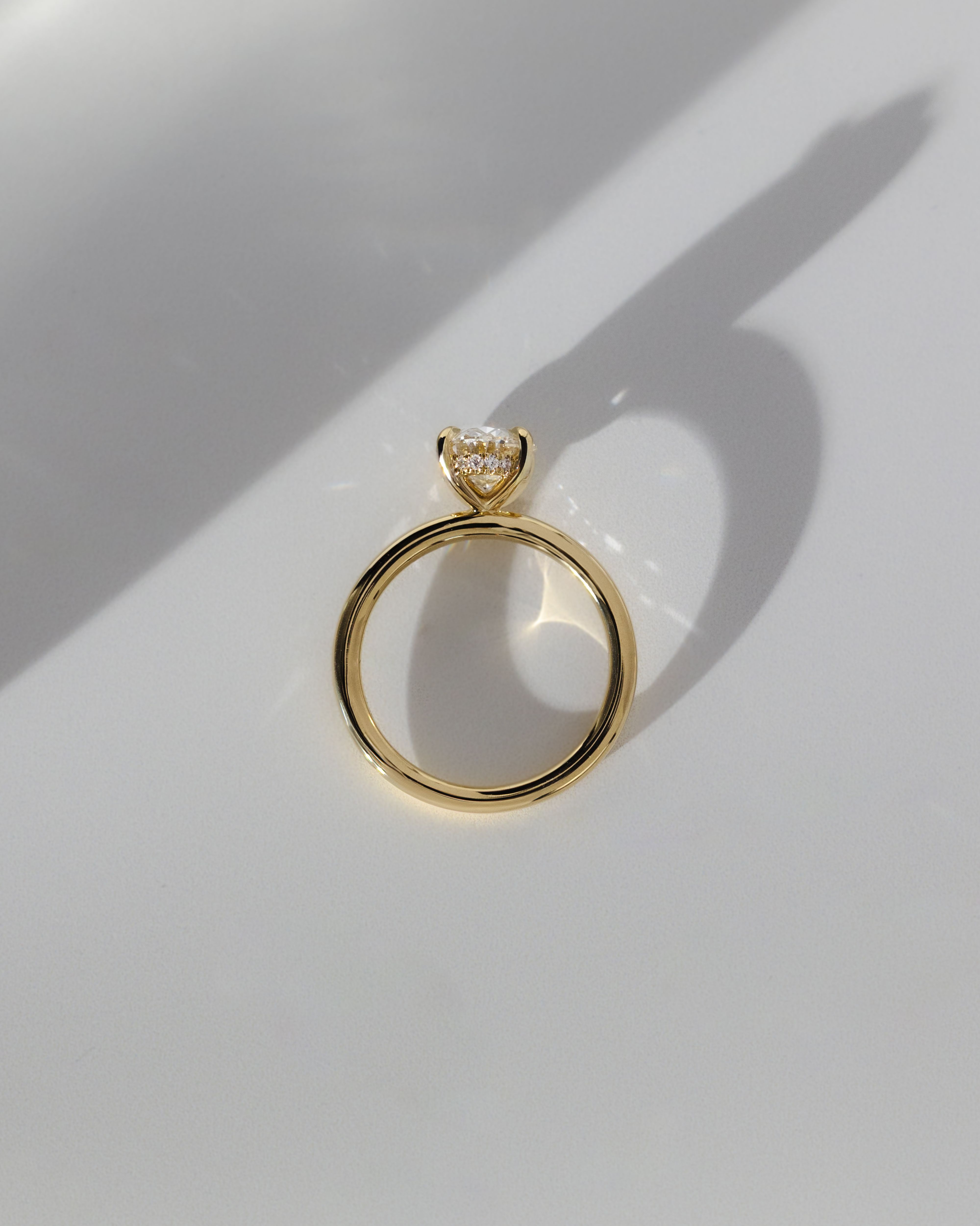 Emma  Oval Solitaire with Hidden Halo Lifestyle Image