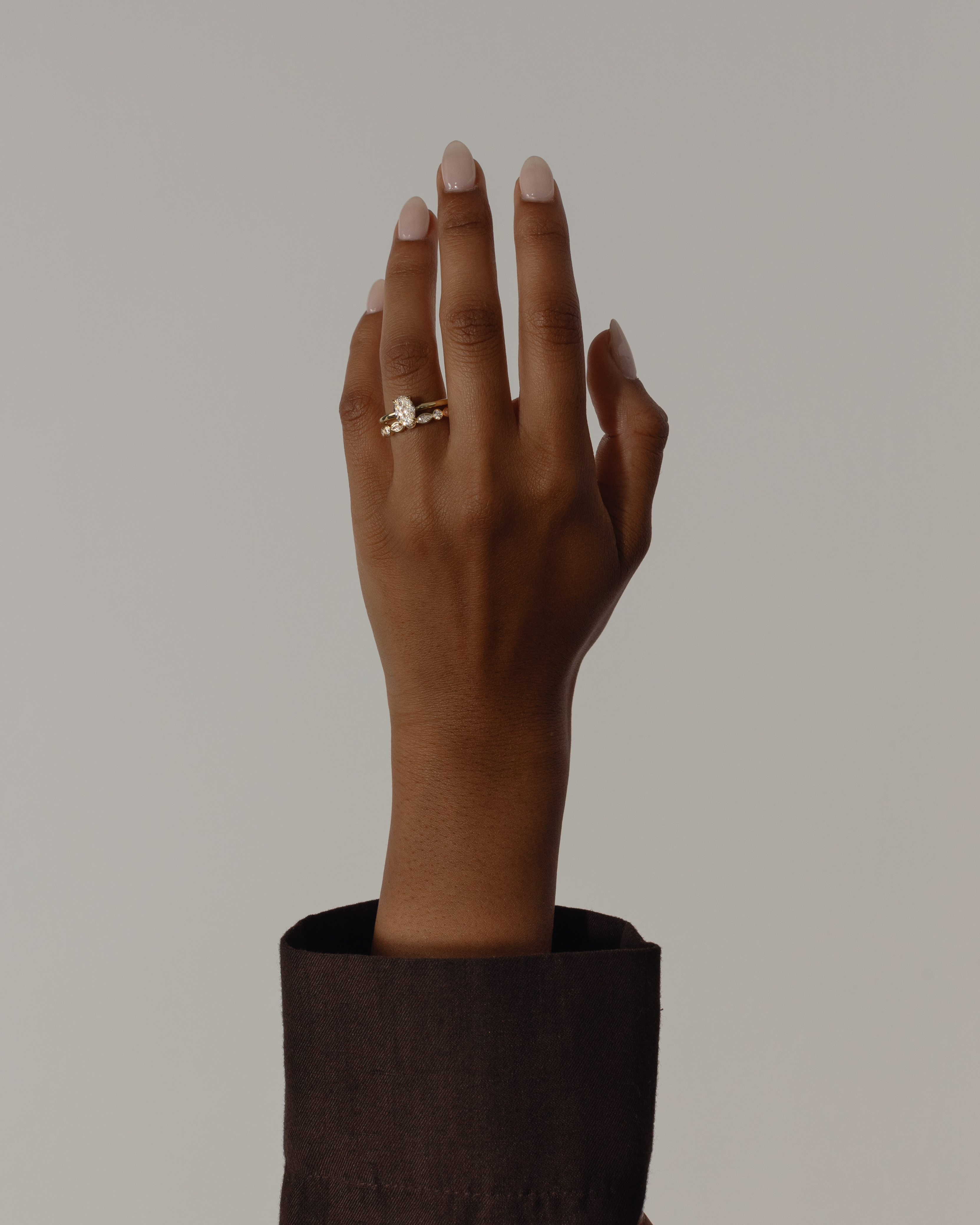 Emma  Oval Solitaire with Hidden Halo Lifestyle Image