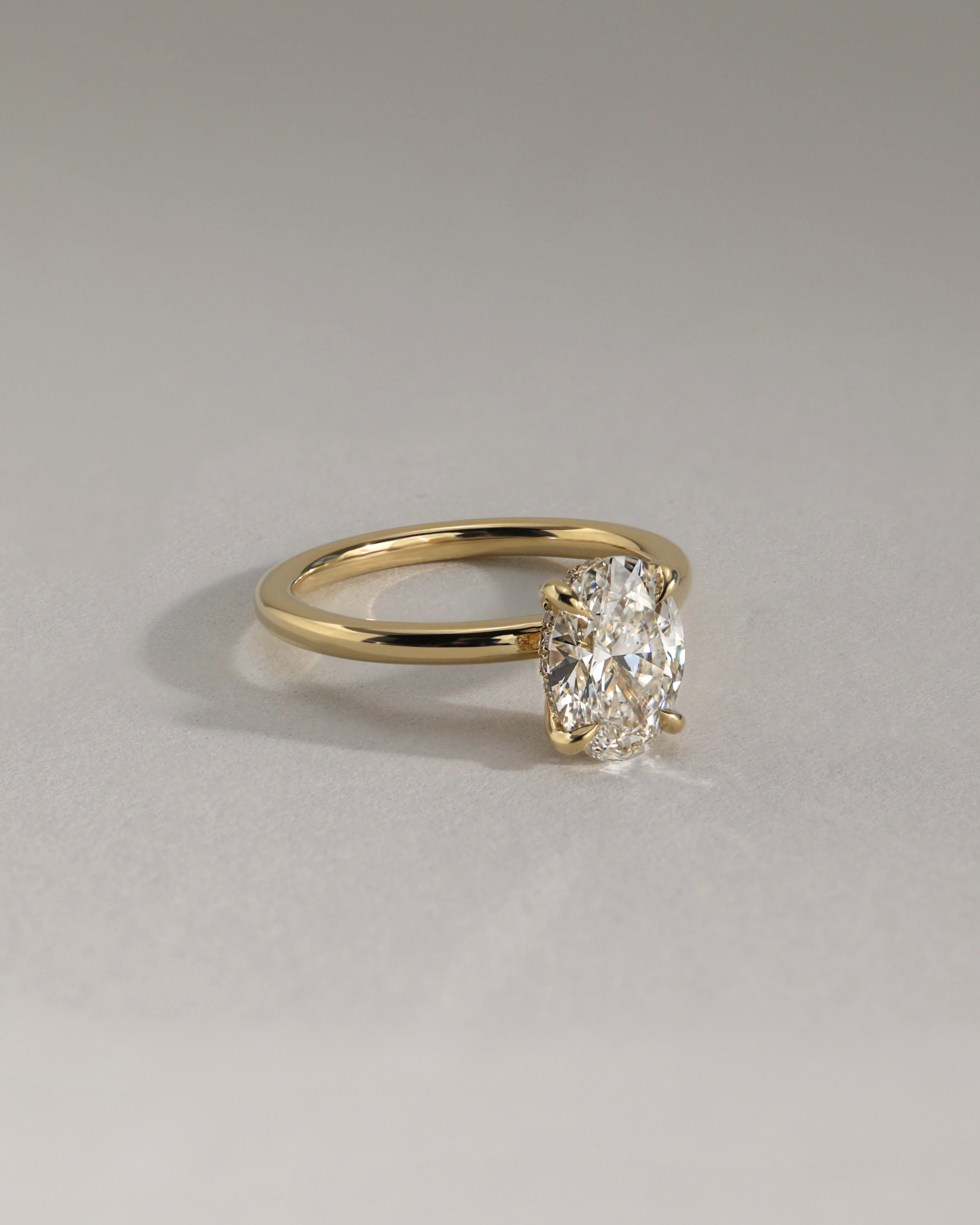 Emma  Oval Solitaire with Hidden Halo Lifestyle Image