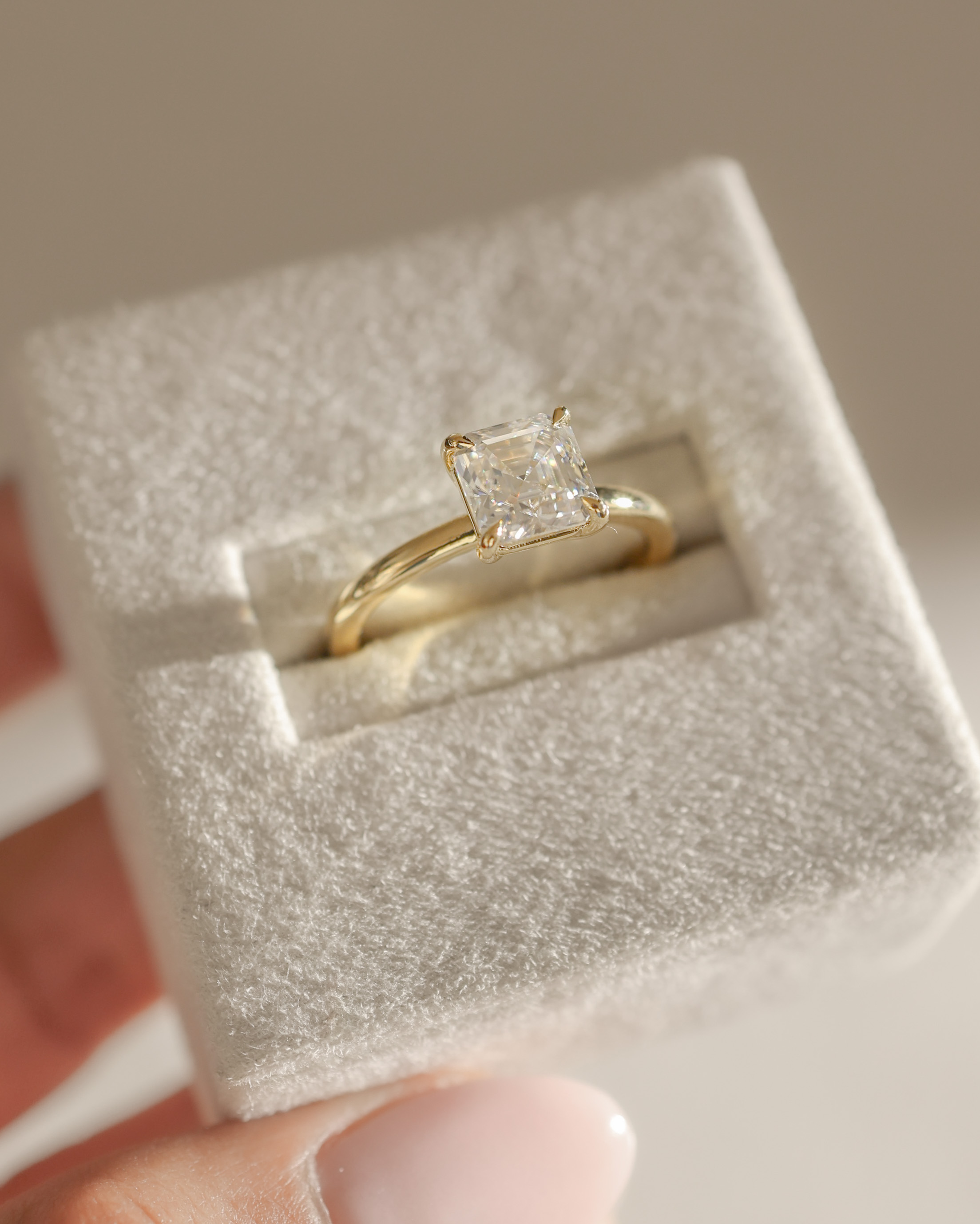 Emmy - 4 Claw Asscher Solitaire Lifestyle Image