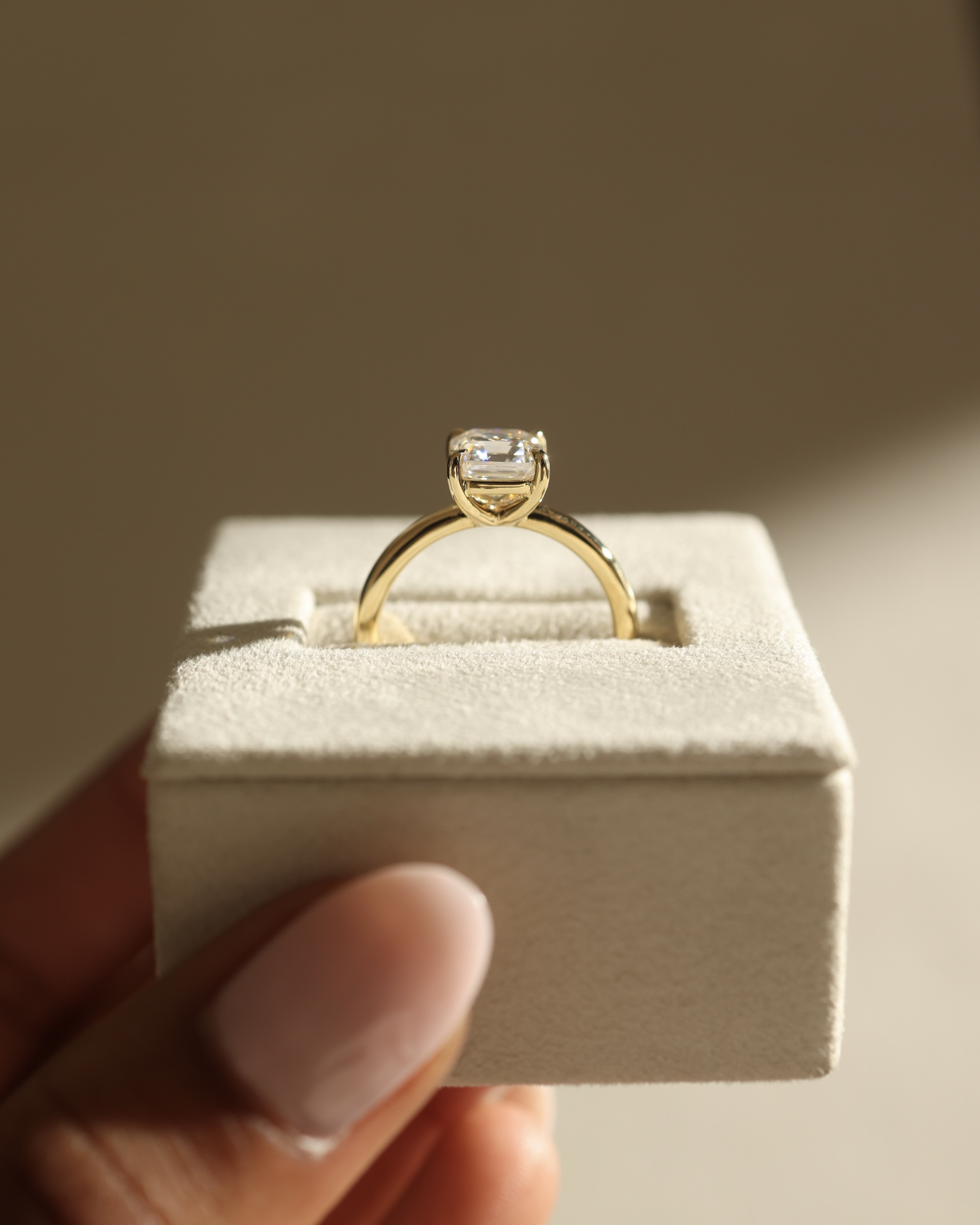 Emmy - 4 Claw Asscher Solitaire Lifestyle Image