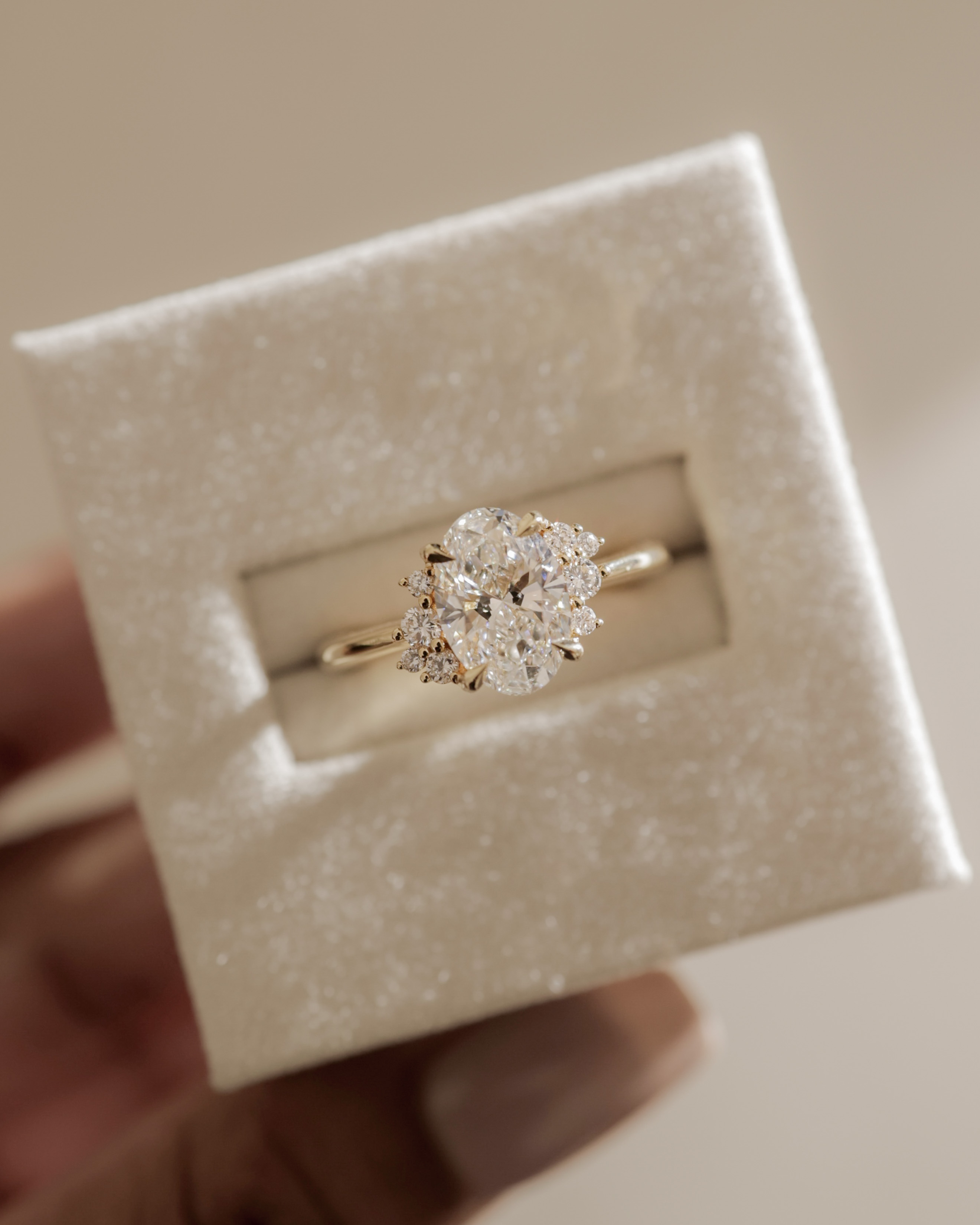 Esther - Oval Solitaire with Tapered Band Lifestyle Image