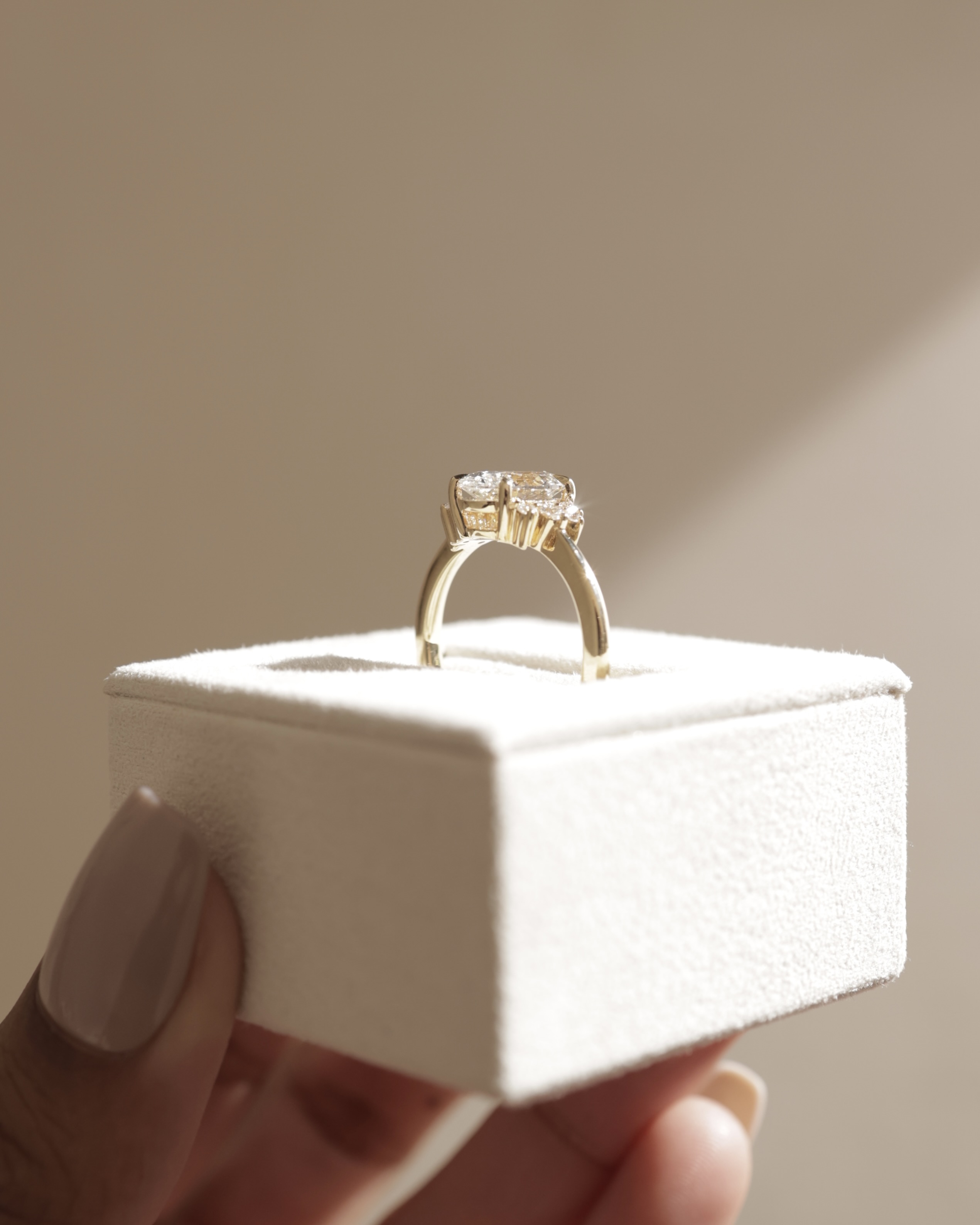 Esther - Oval Solitaire with Tapered Band Lifestyle Image