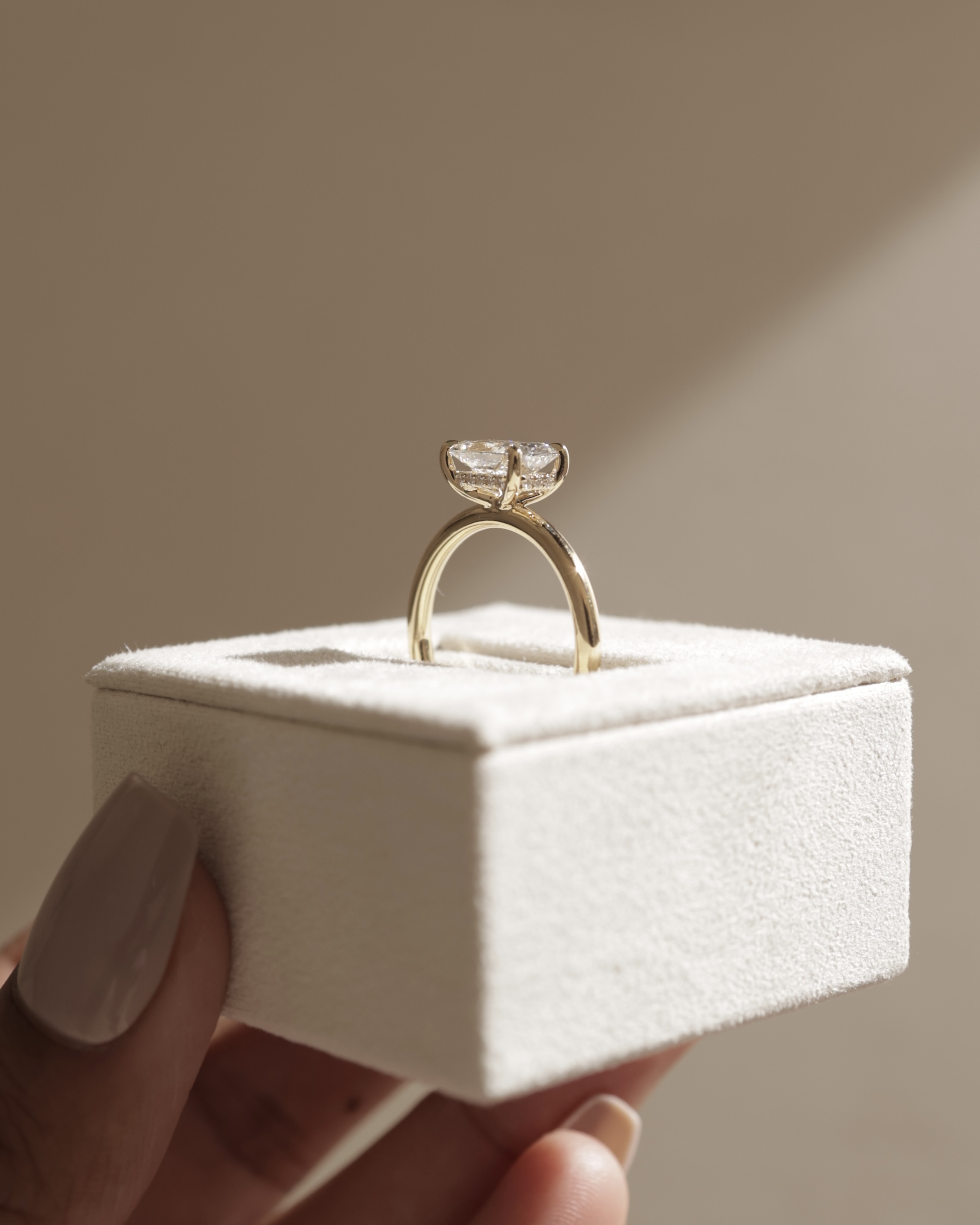 Francene - East West Radiant Solitaire with Hidden Halo Lifestyle Image