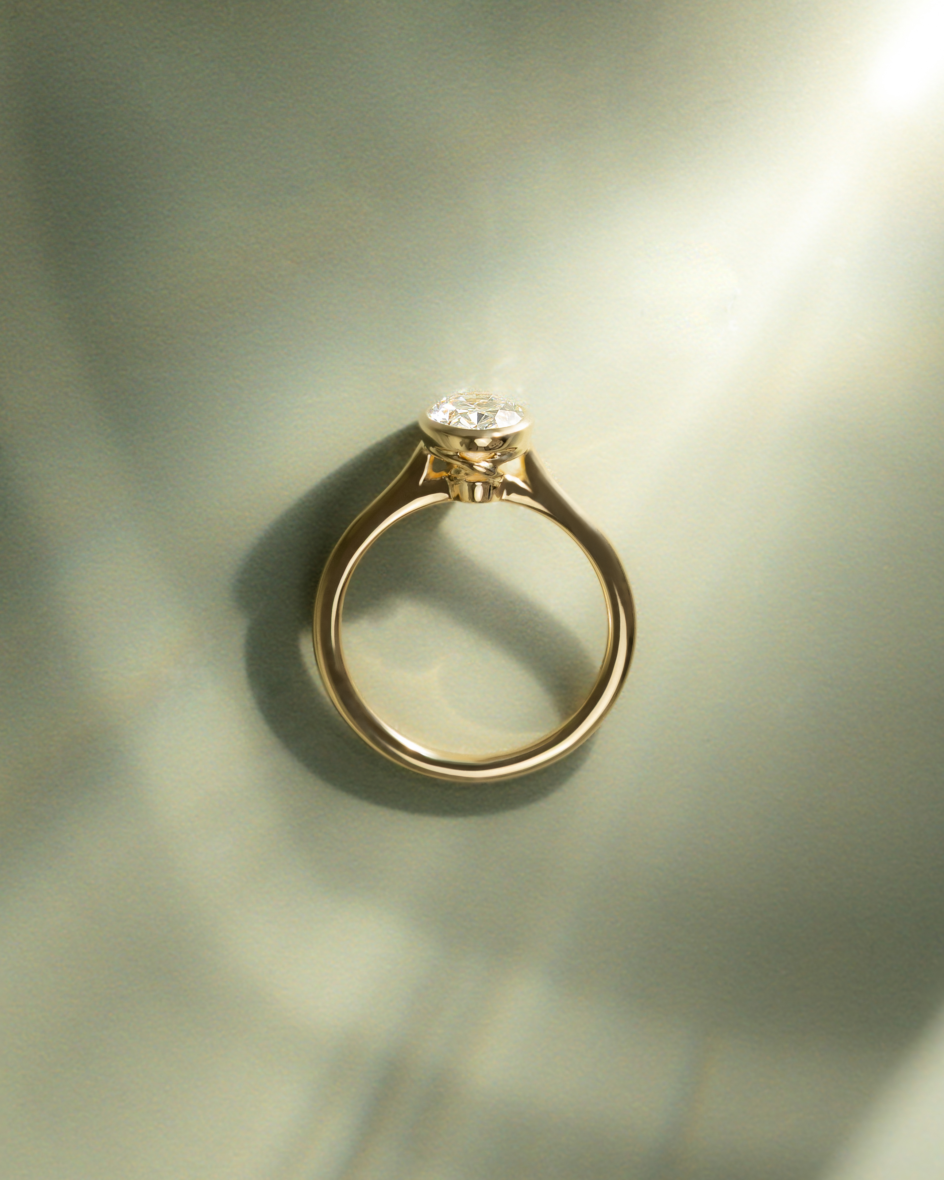 Gemma  Bezel Set Oval Solitaire Lifestyle Image