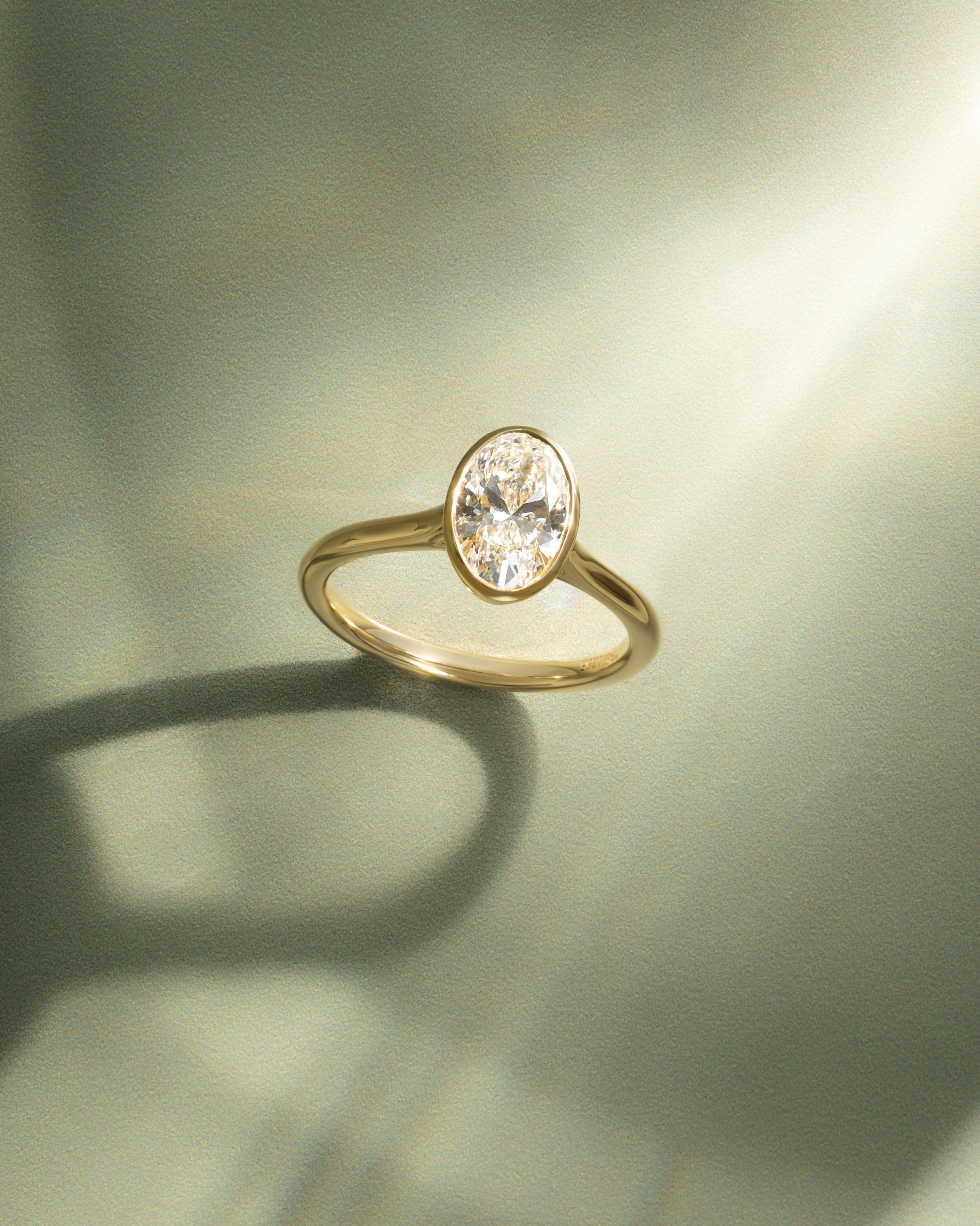 Gemma  Bezel Set Oval Solitaire Lifestyle Image