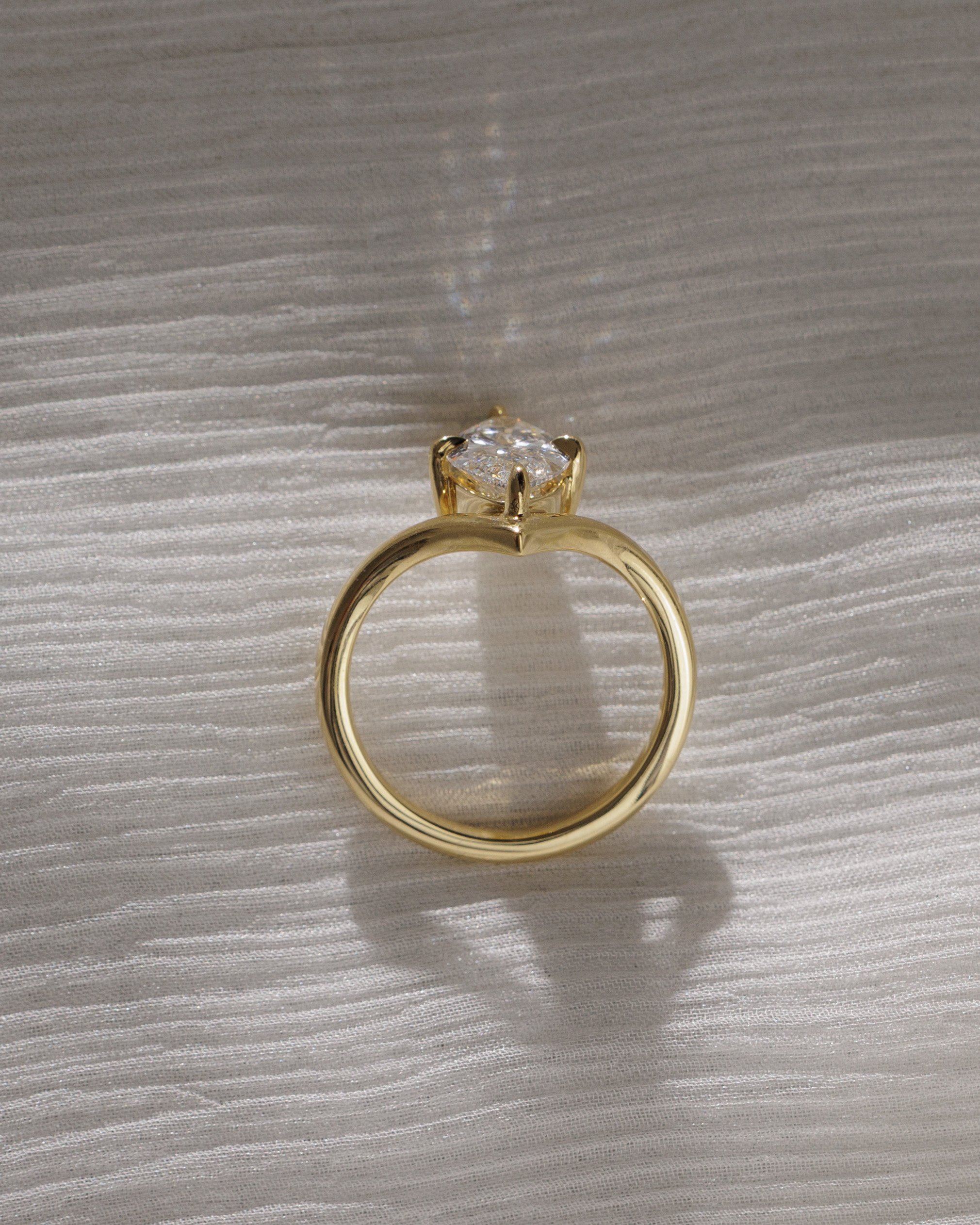 Giselle - Marquise Solitaire with Deep V Band Lifestyle Image