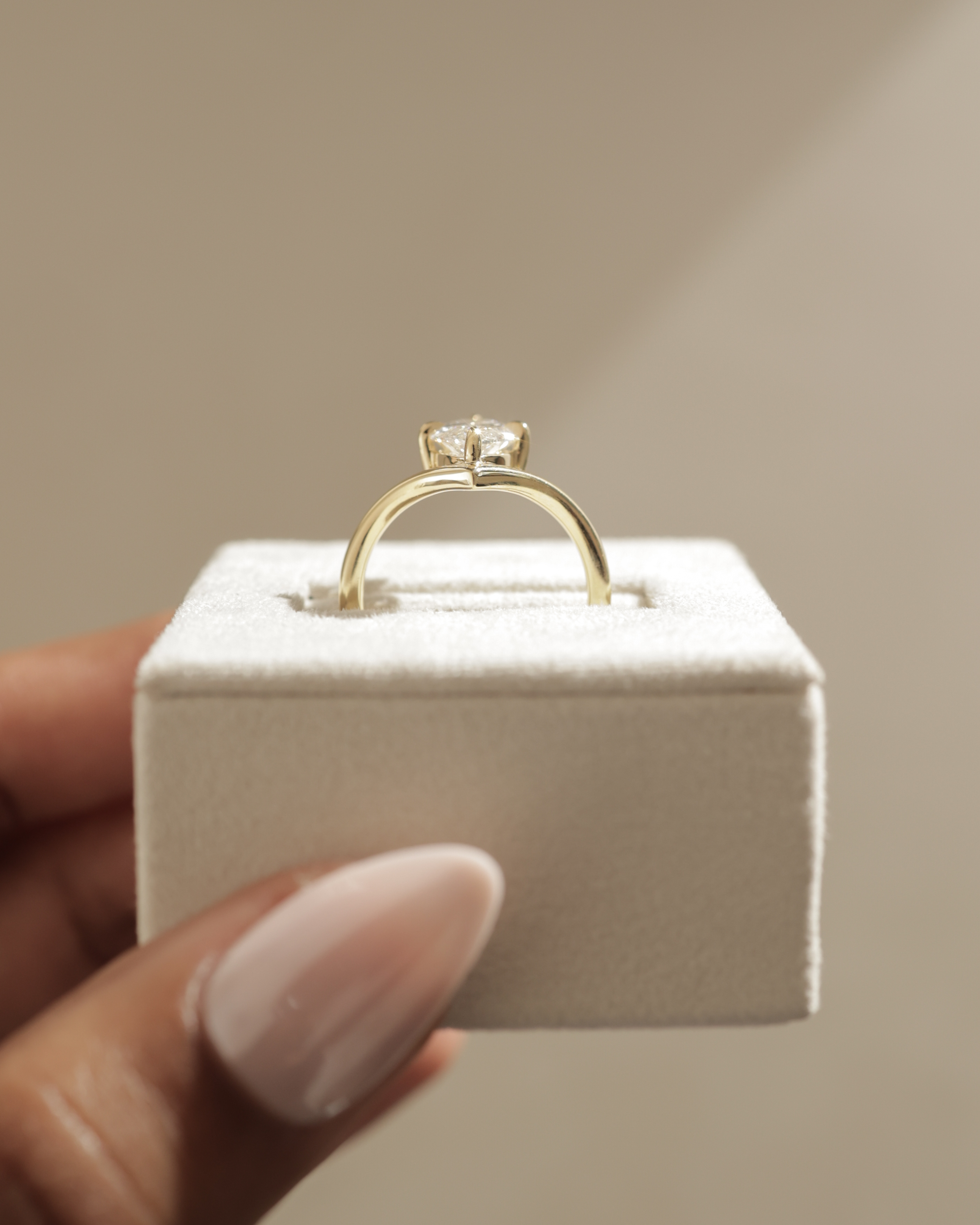 Giselle - Marquise Solitaire with Deep V Band Lifestyle Image