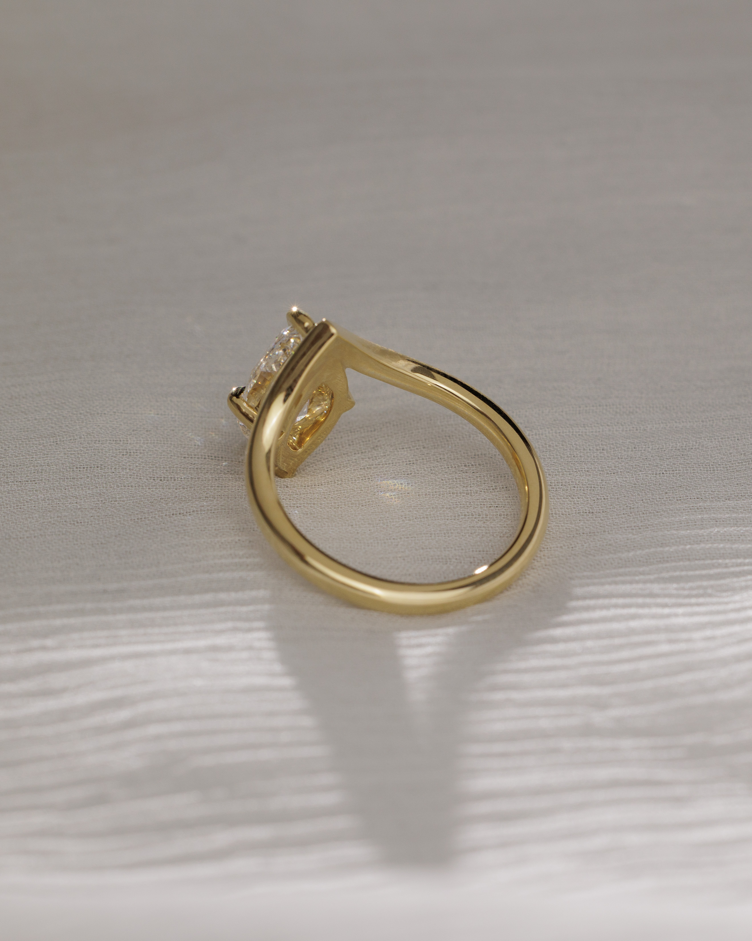 Giselle - Marquise Solitaire with Deep V Band Lifestyle Image