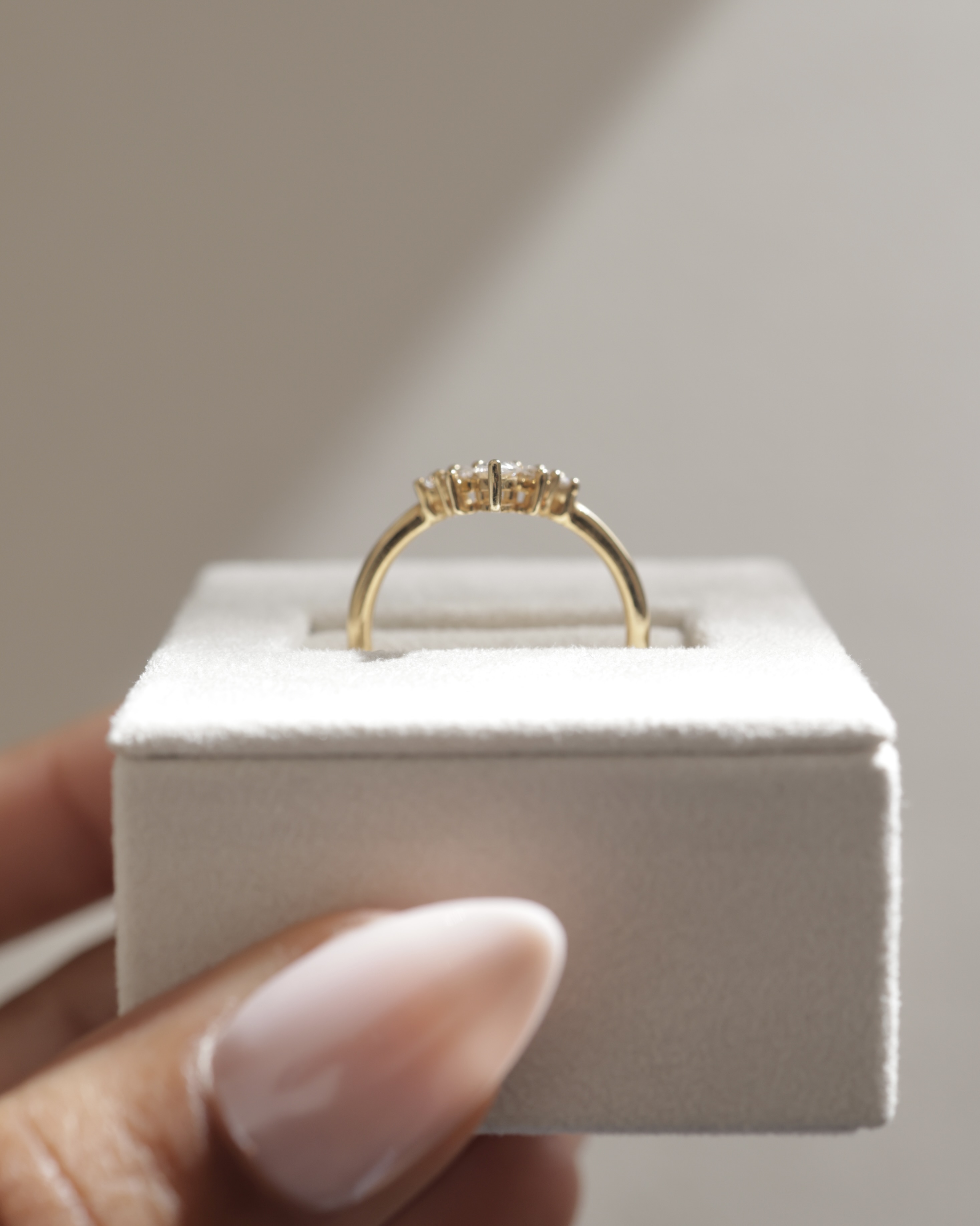 Harper   Accent Stones Curved Wedding Ring Lifestyle Image