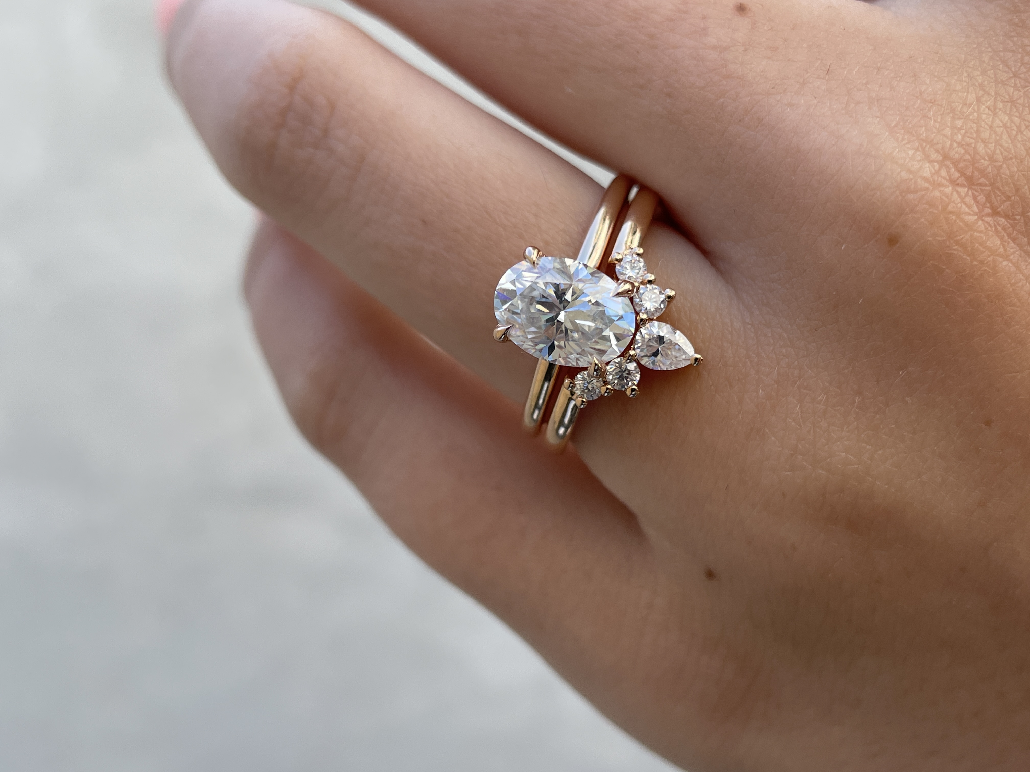 Harper   Accent Stones Curved Wedding Ring Lifestyle Image