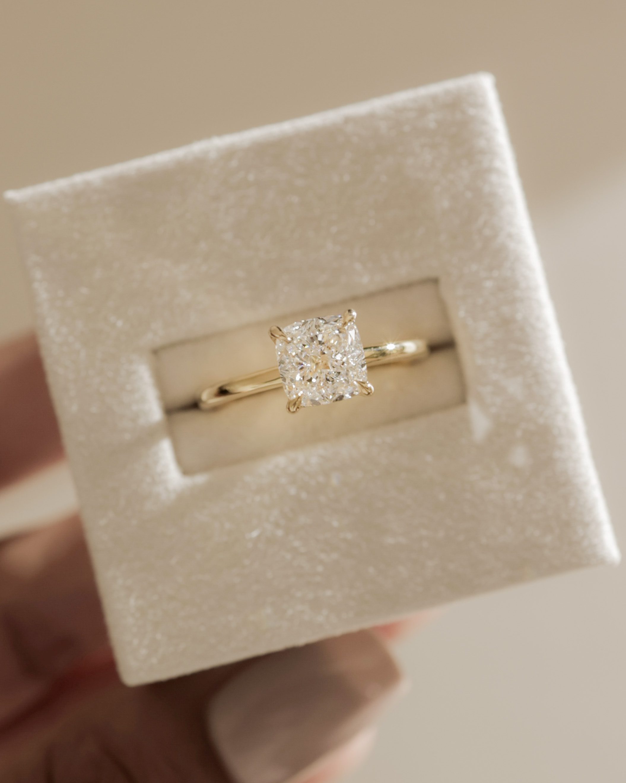 Hazel - Cushion Solitaire Lifestyle Image