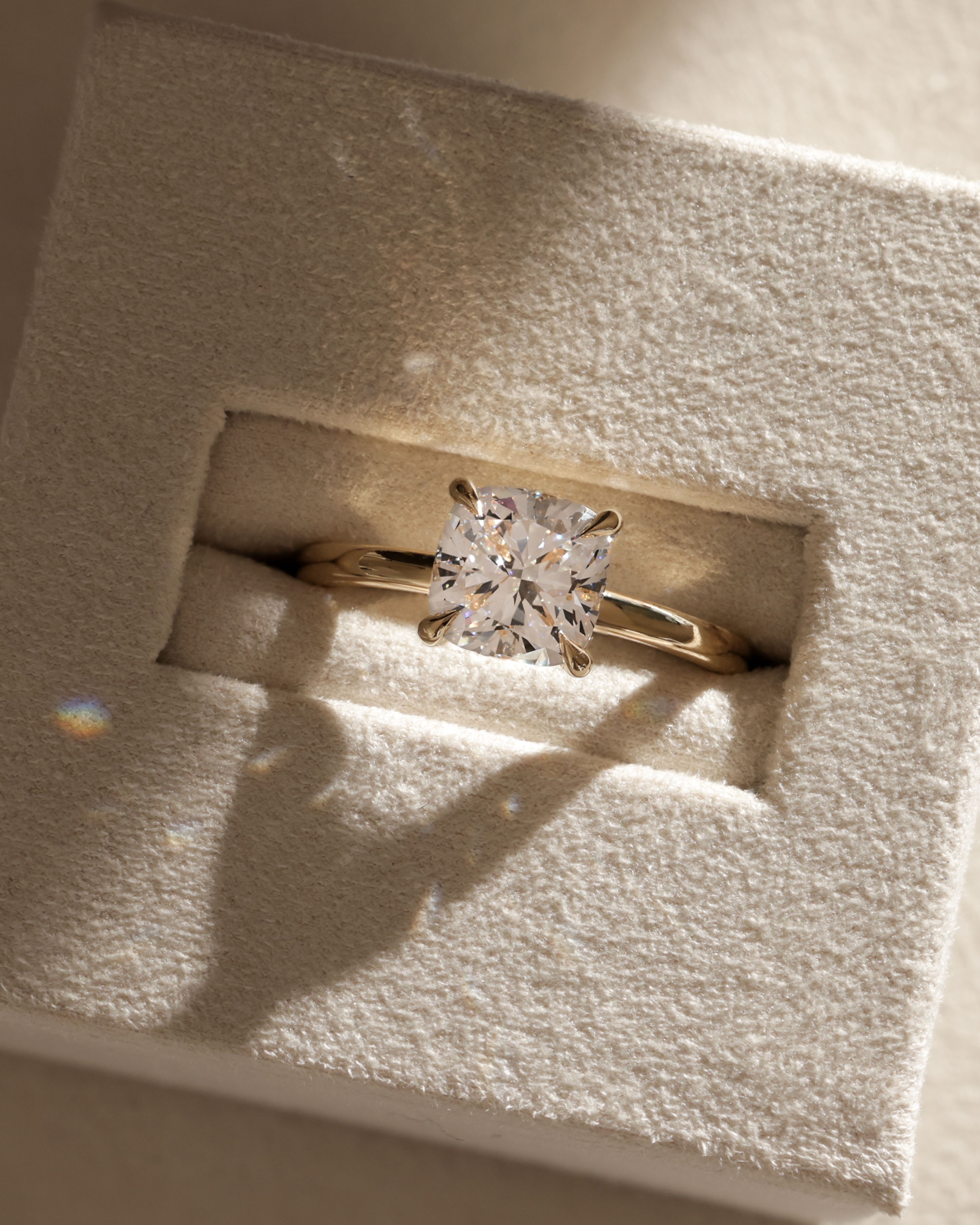 Hazel - Cushion Solitaire Lifestyle Image