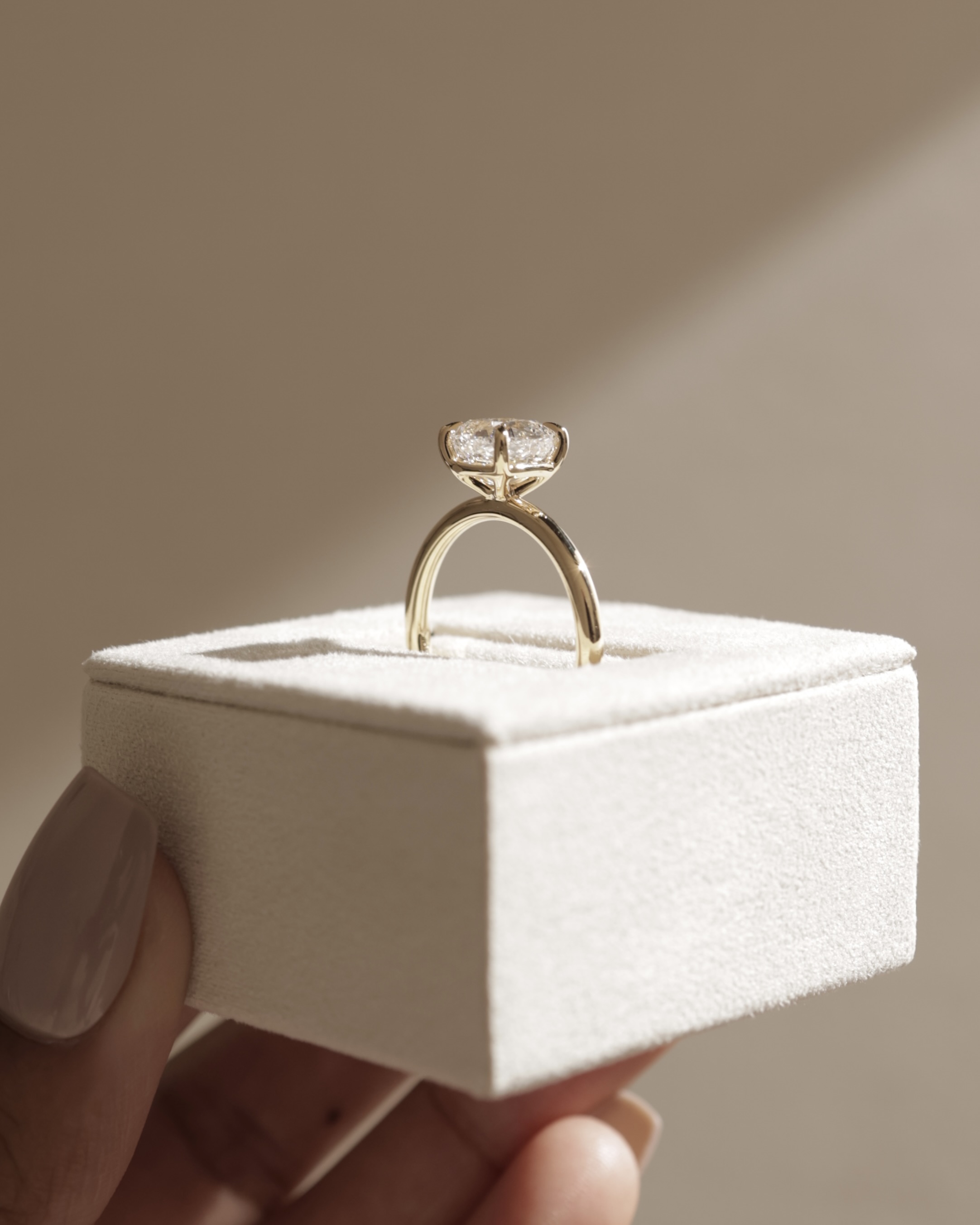 Hazel - Cushion Solitaire Lifestyle Image