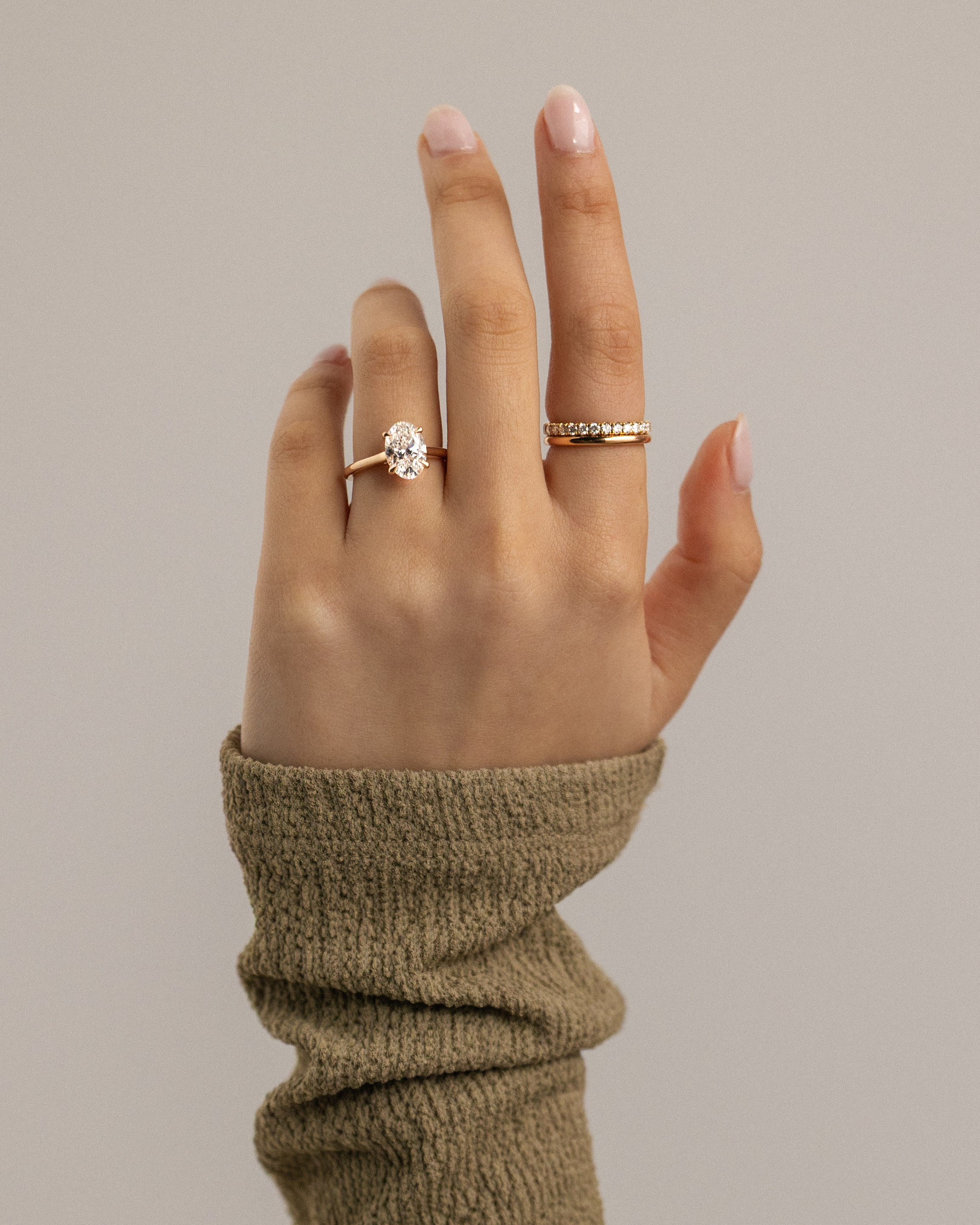 Hilary - 4 Claw Oval Solitaire Lifestyle Image