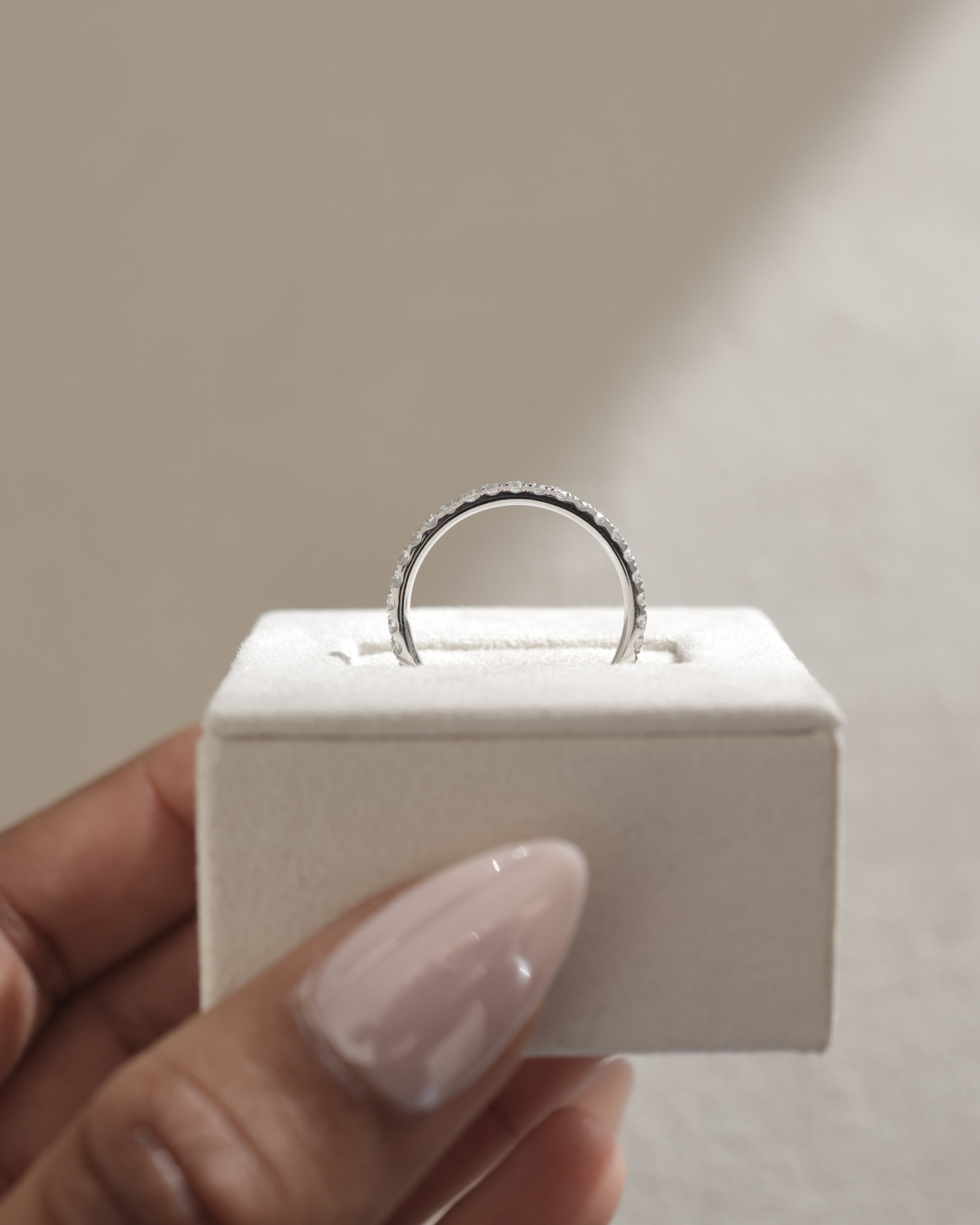 Ingrid  Full Pave Wedding Ring Lifestyle Image