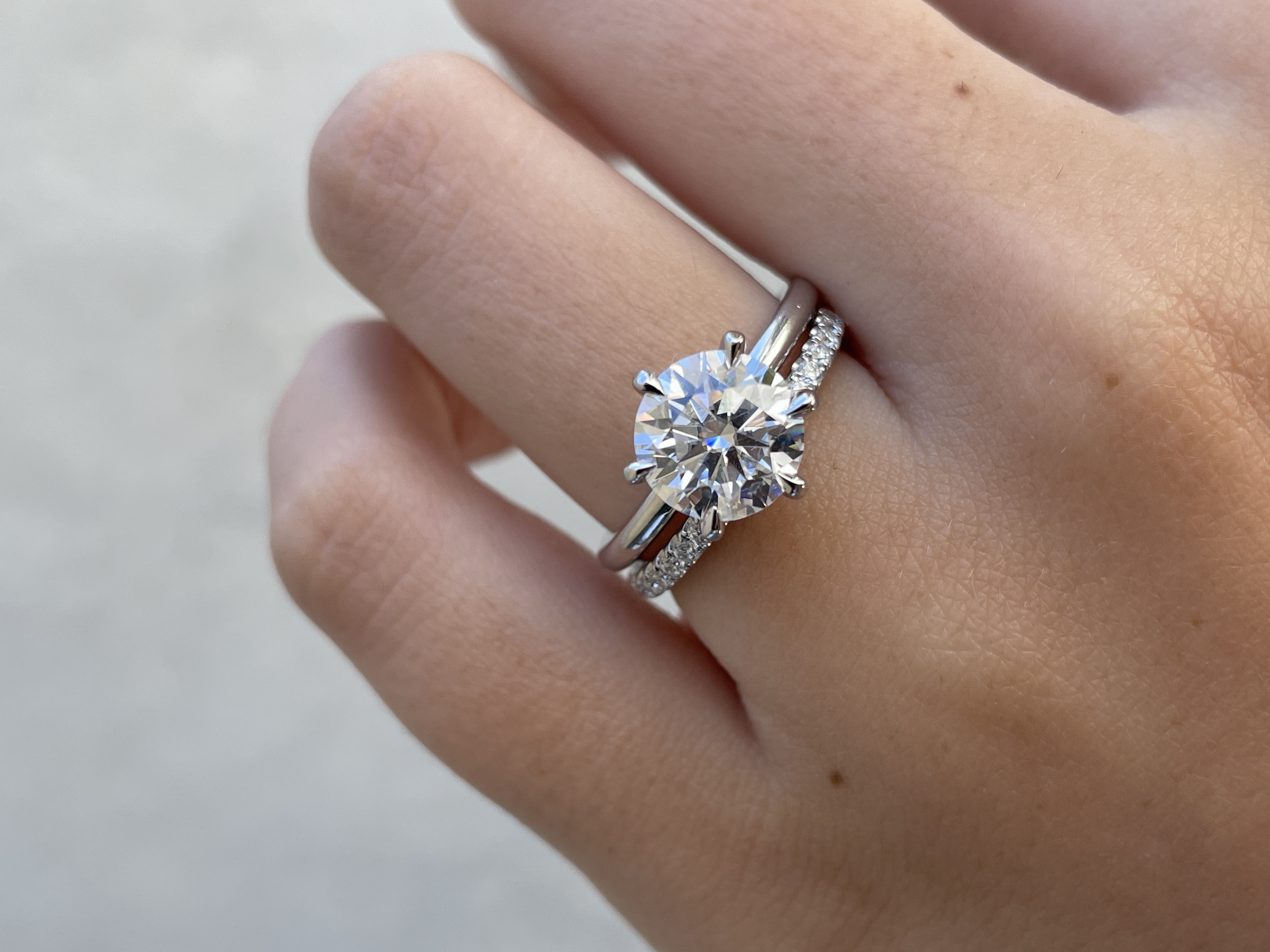 Ingrid  Full Pave Wedding Ring Lifestyle Image