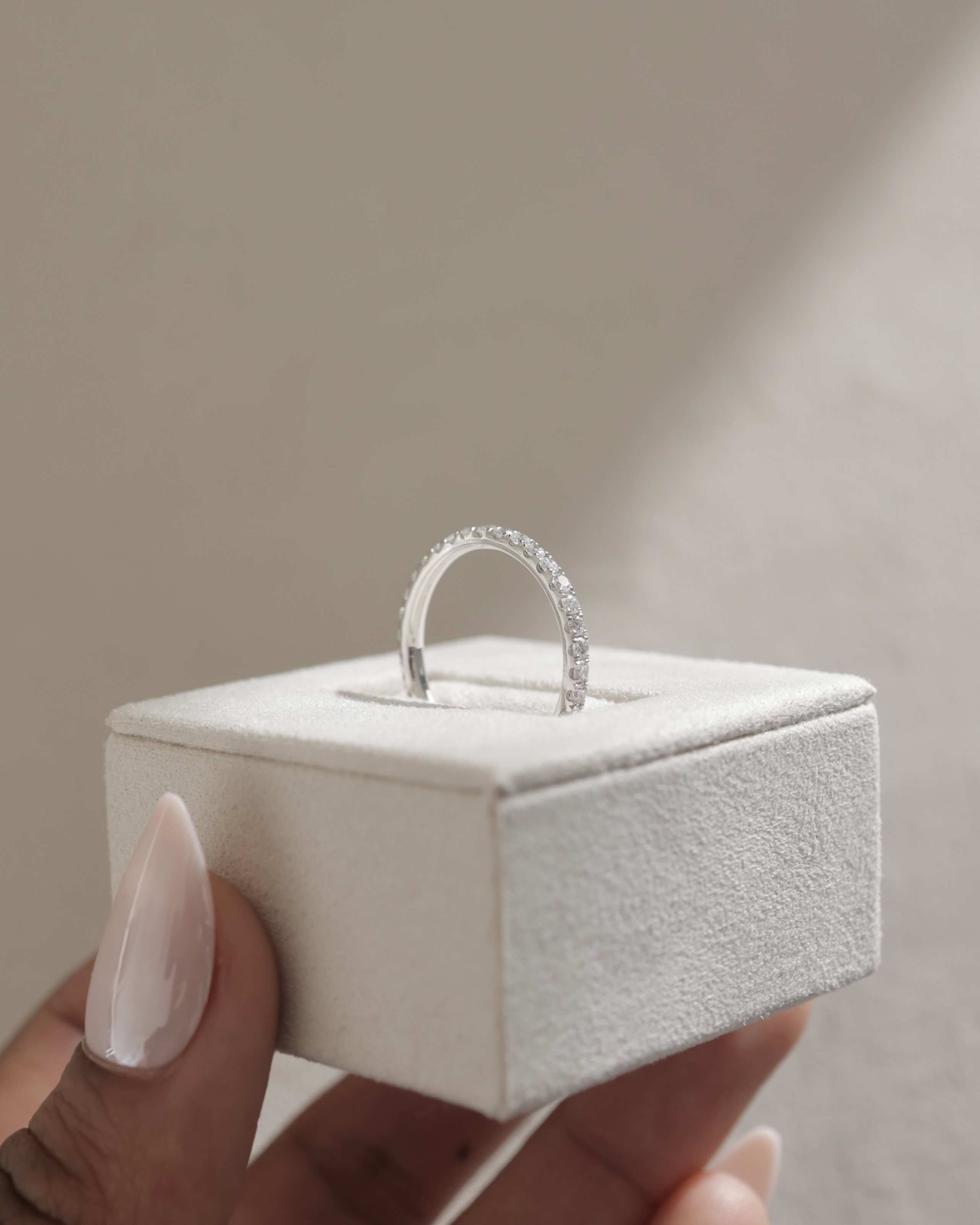 Ingrid  Full Pave Wedding Ring Lifestyle Image