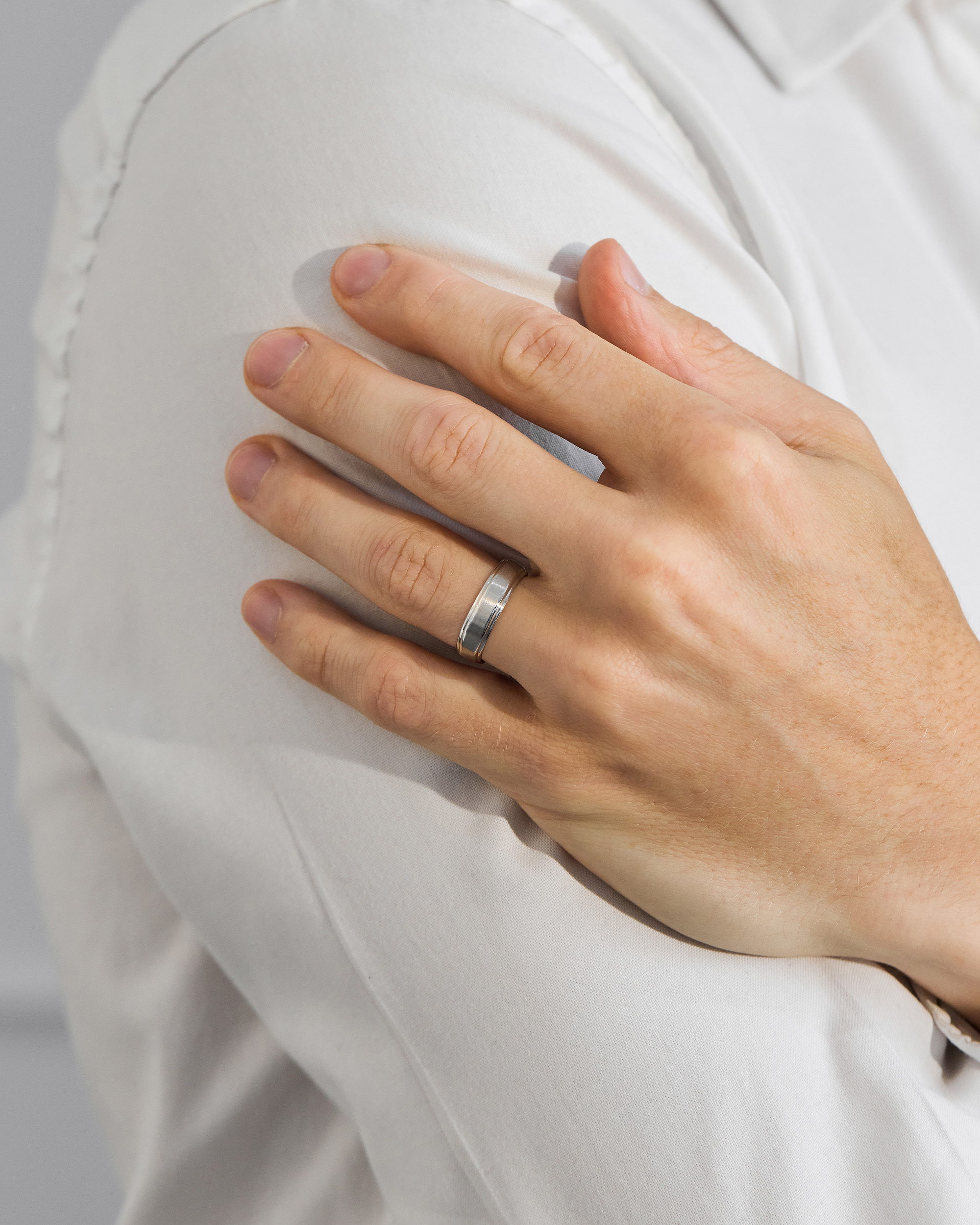 Isaiah Mens Wedding Ring Lifestyle Image