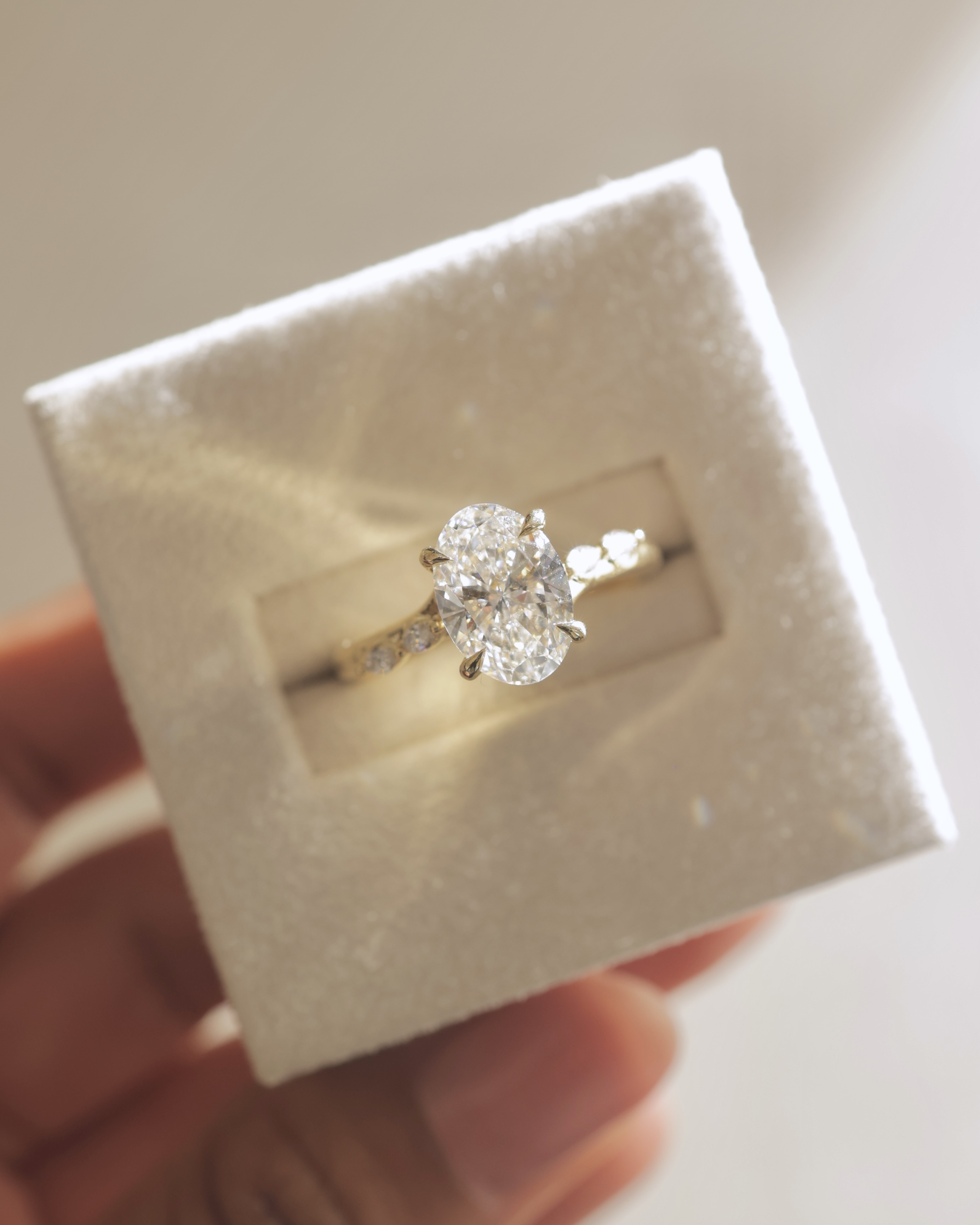 Jamie - Oval Solitaire with Opposing Marquise Accents Lifestyle Image