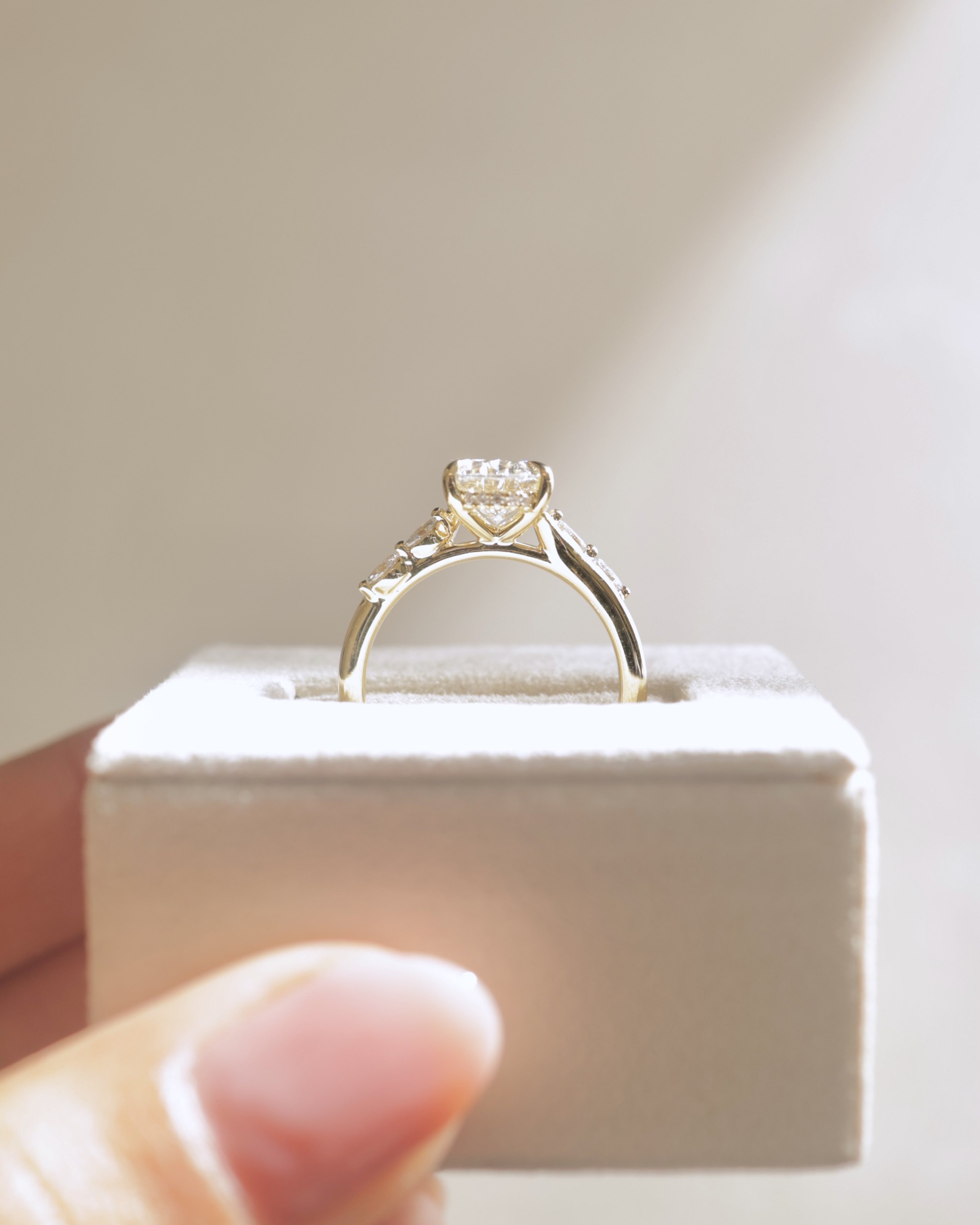 Jamie - Oval Solitaire with Opposing Marquise Accents Lifestyle Image