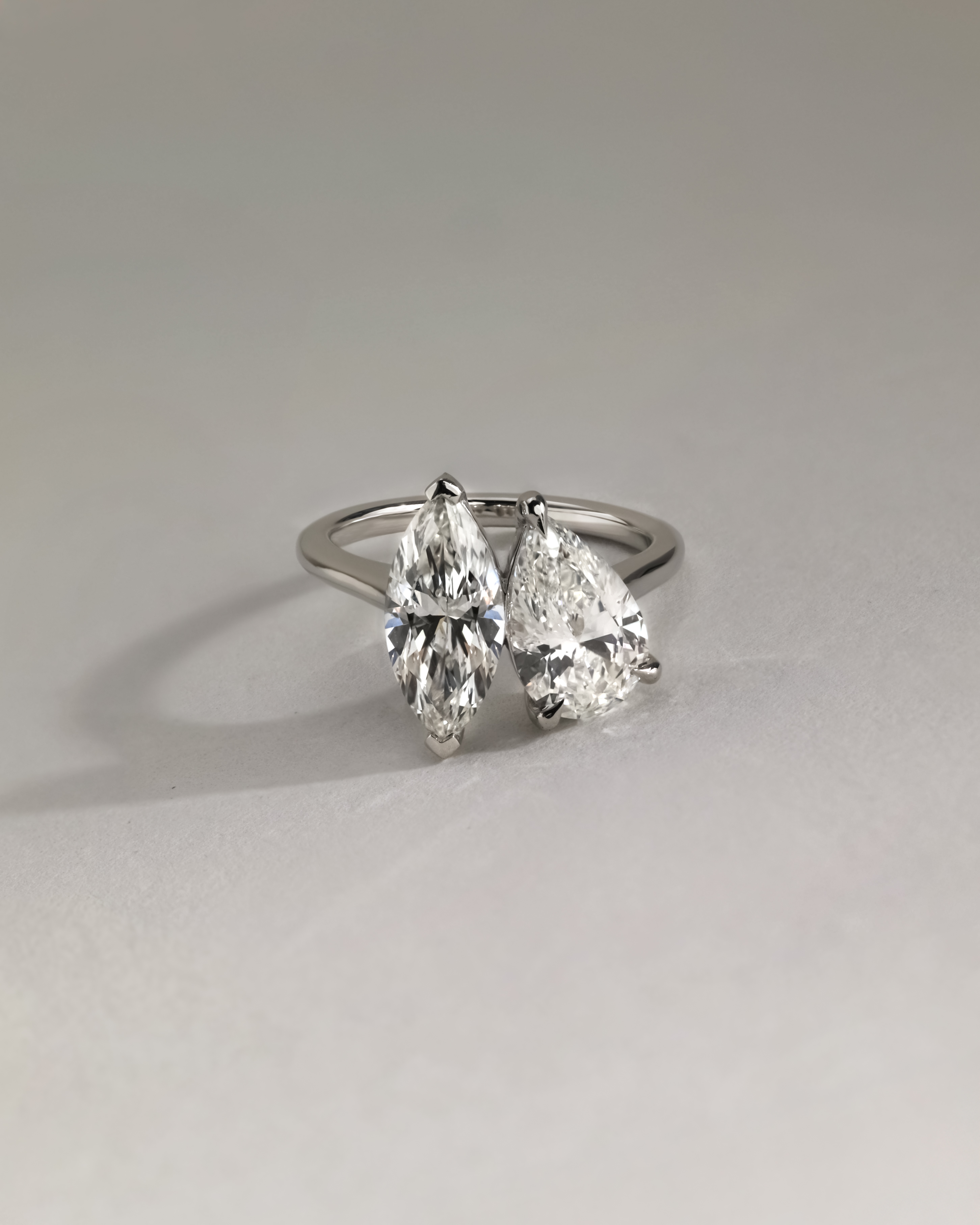 Jana - Double Setting Pear and Marquise Solitaires Lifestyle Image