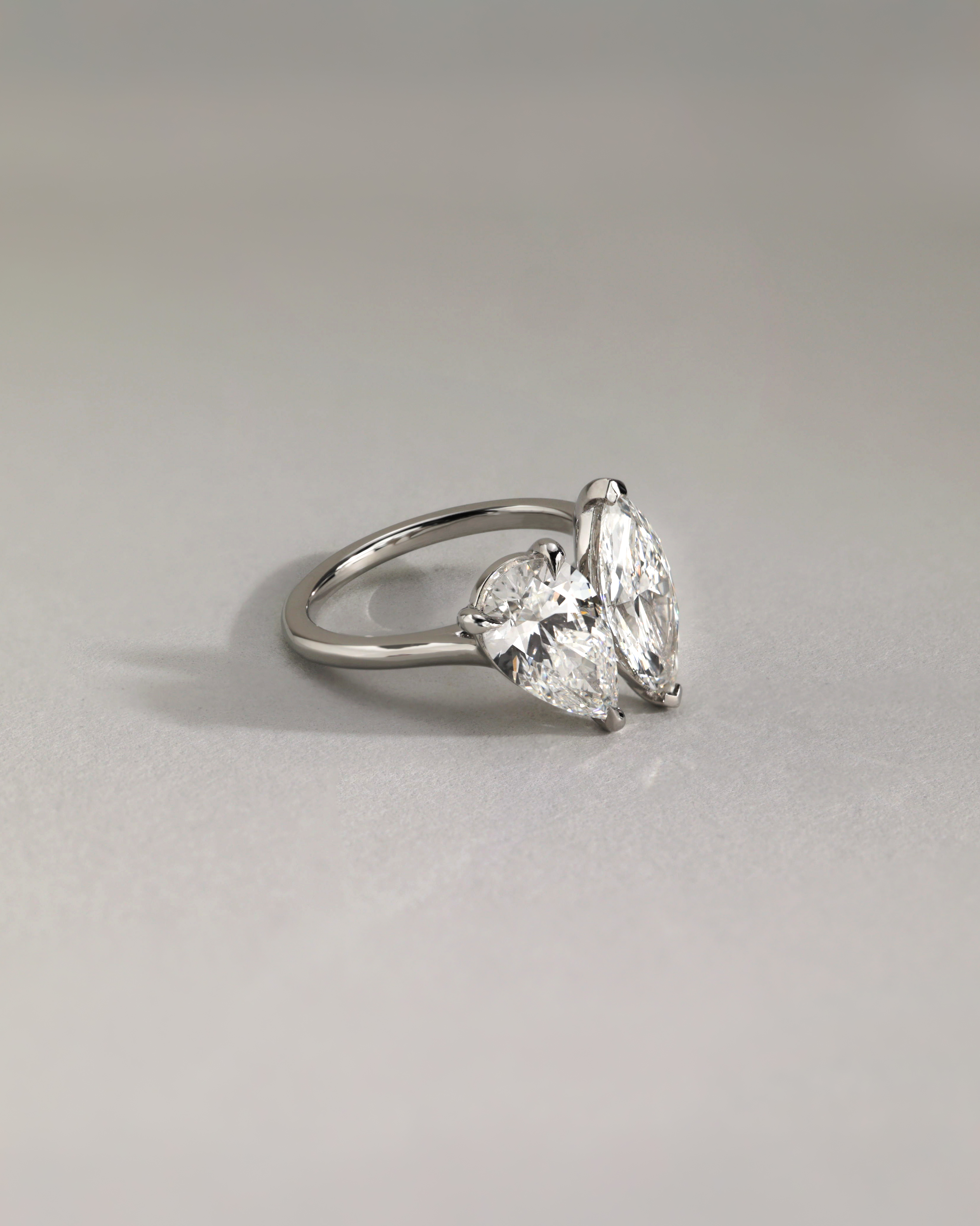 Jana - Double Setting Pear and Marquise Solitaires Lifestyle Image