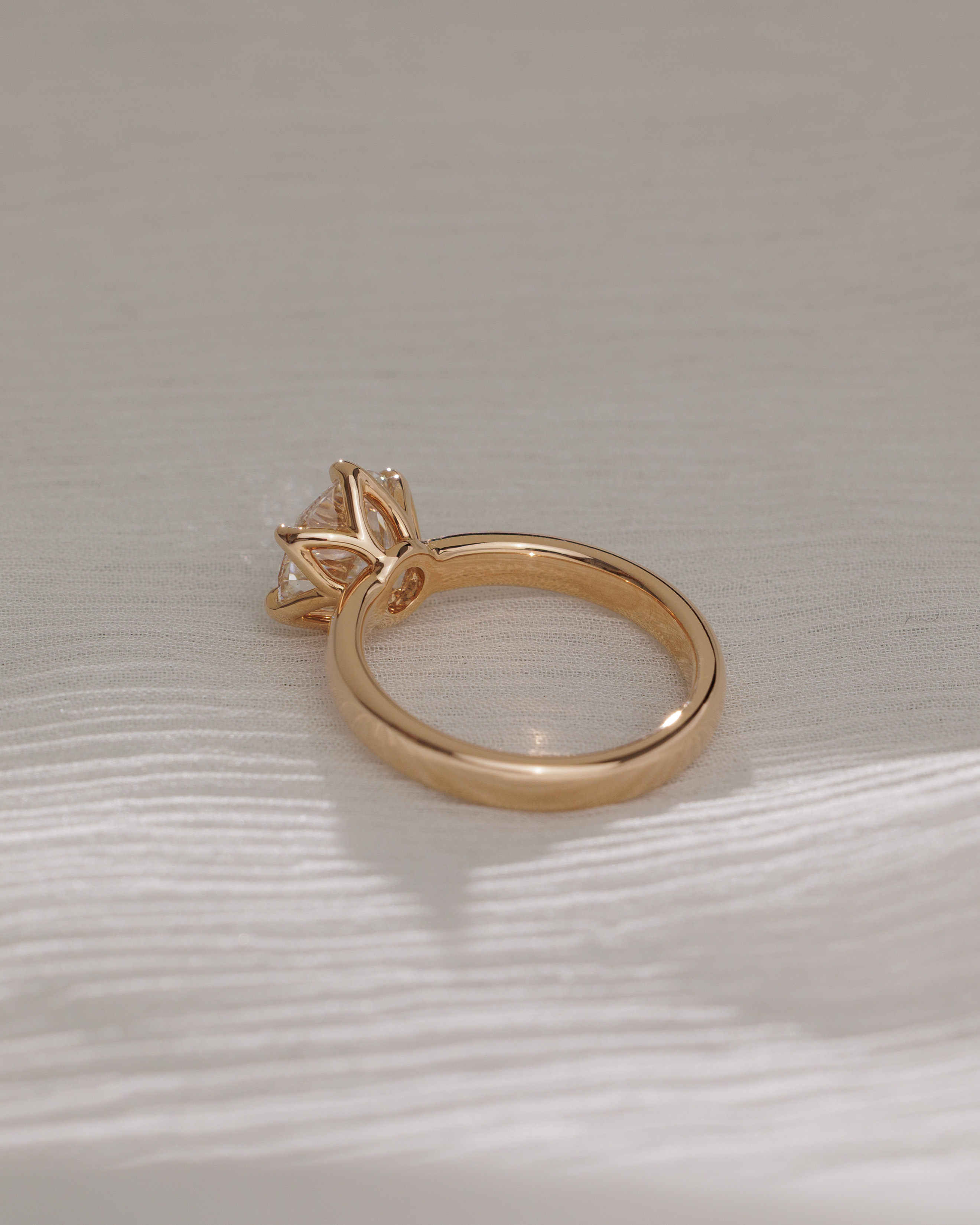 Jayden - 6 Claw Round Solitaire with Cigar Band Lifestyle Image