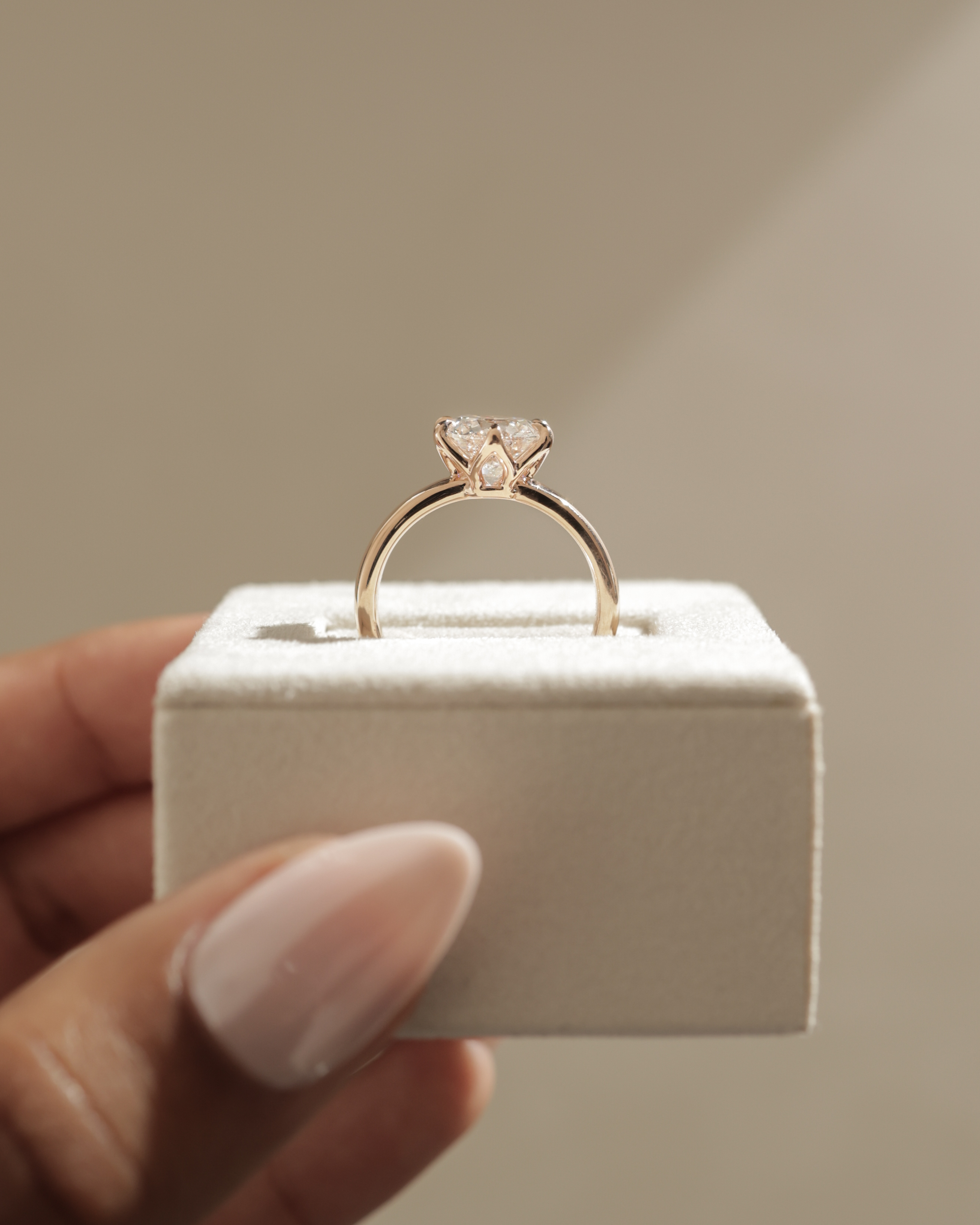 Jayden - 6 Claw Round Solitaire with Cigar Band Lifestyle Image