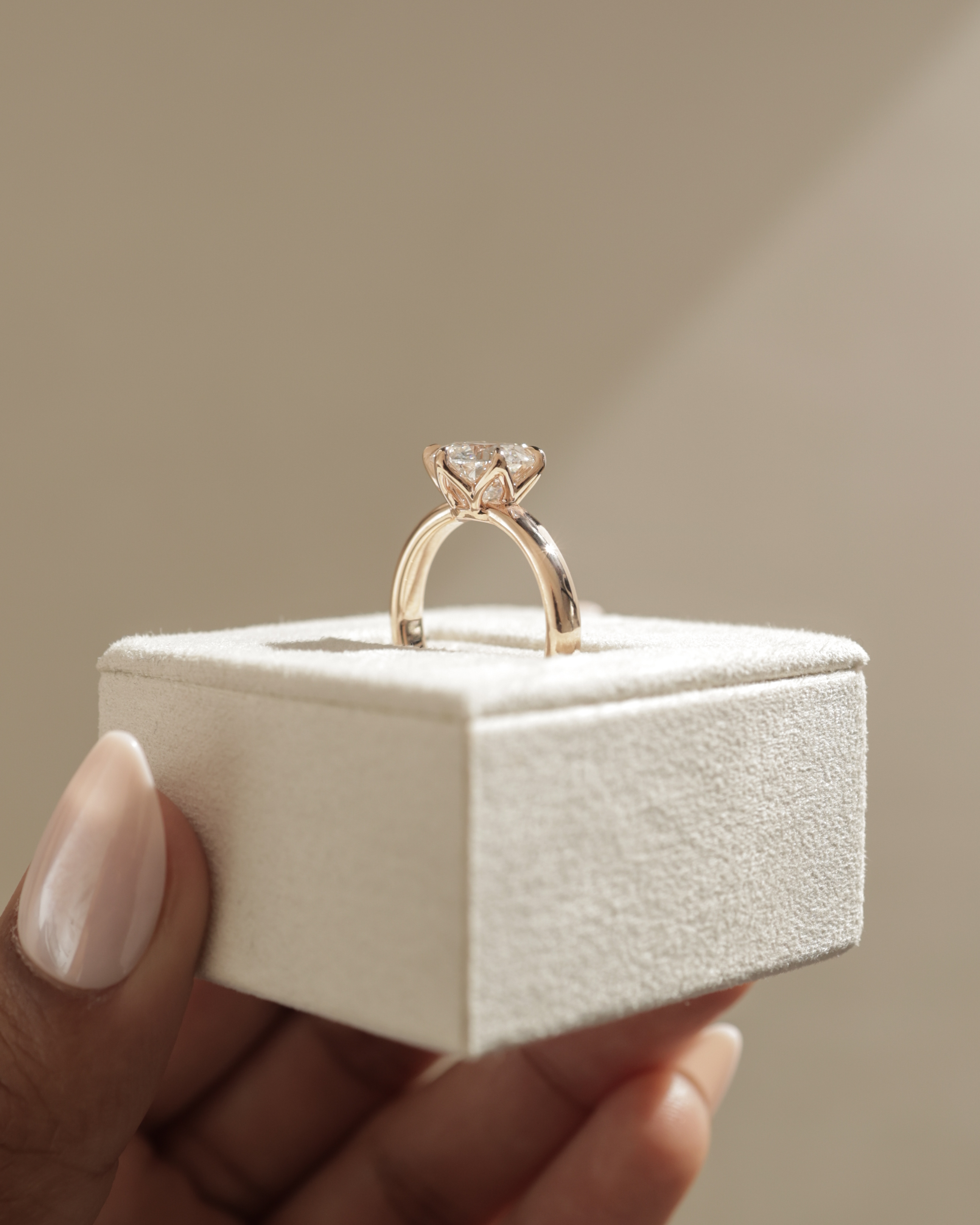 Jayden - 6 Claw Round Solitaire with Cigar Band Lifestyle Image