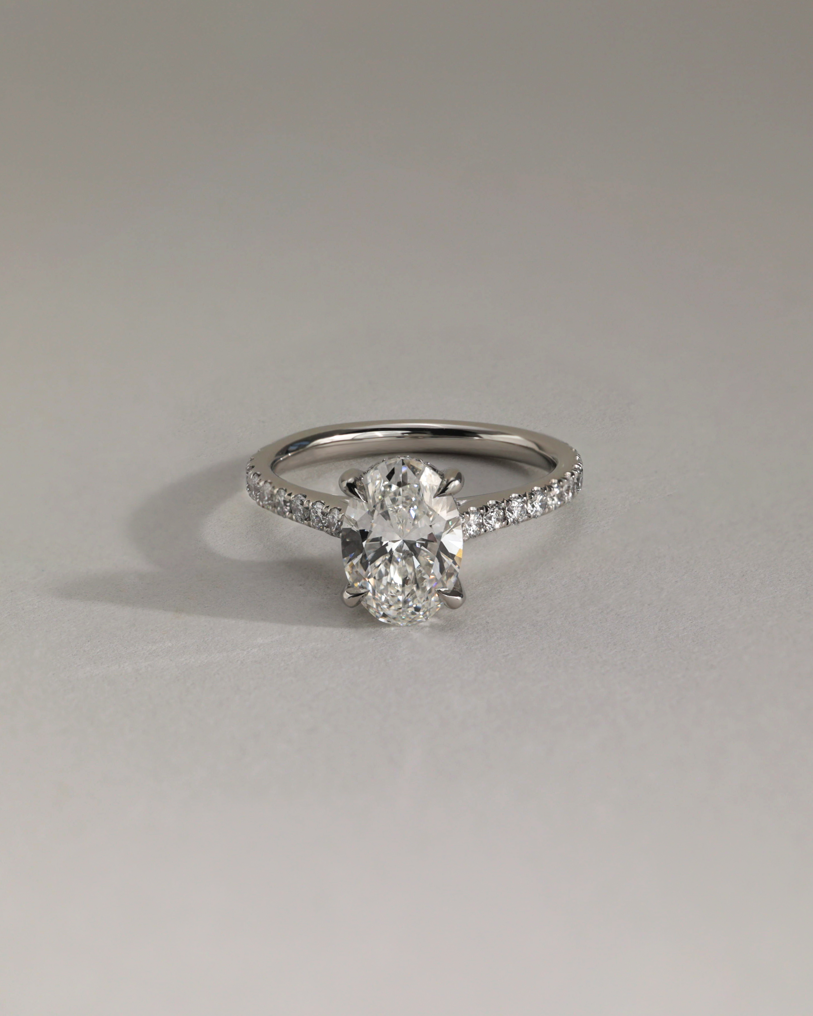 Julia  Oval Solitaire with Hidden Halo and Pav Lifestyle Image