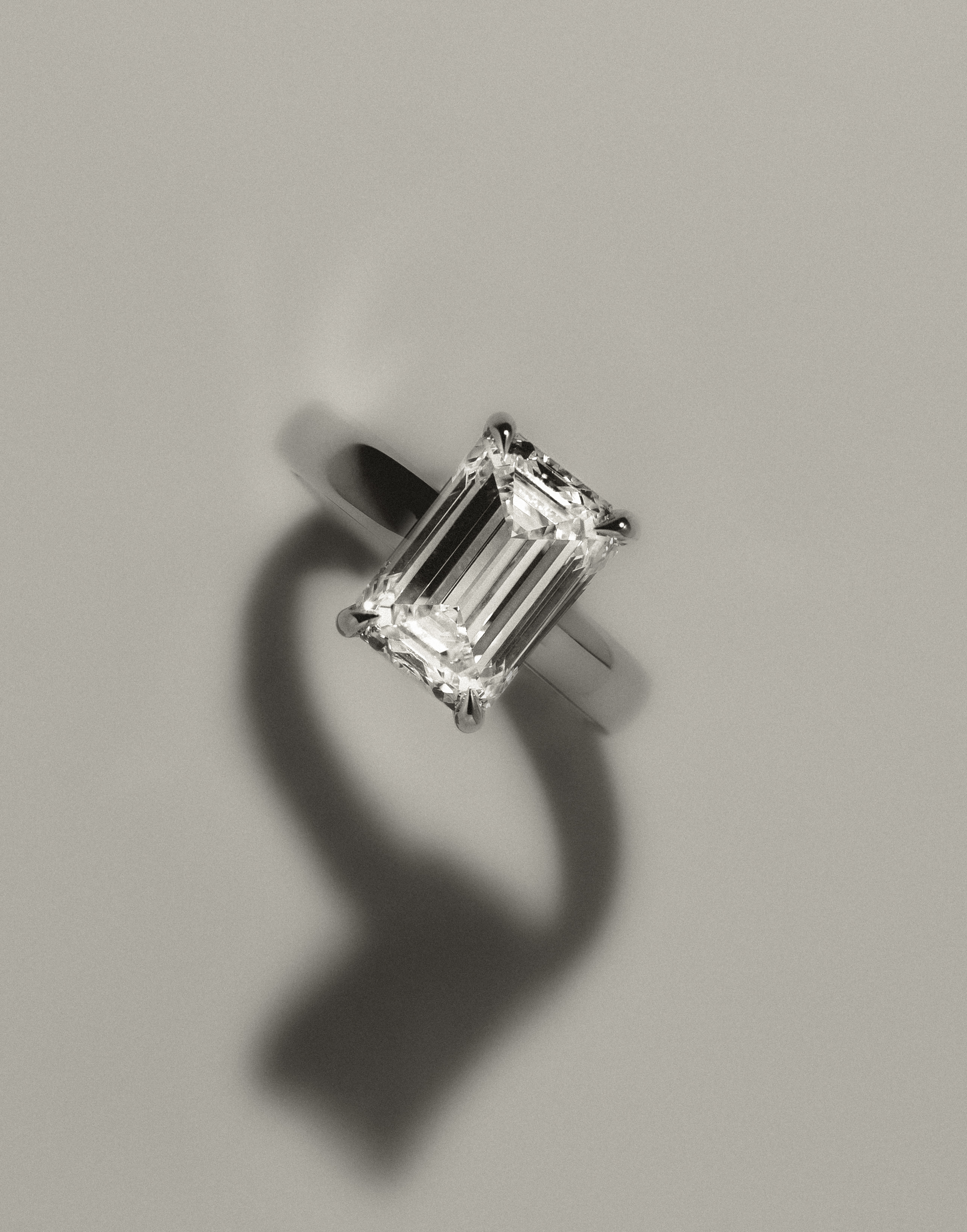 Kate - Emerald Solitaire with Cigar Band Lifestyle Image