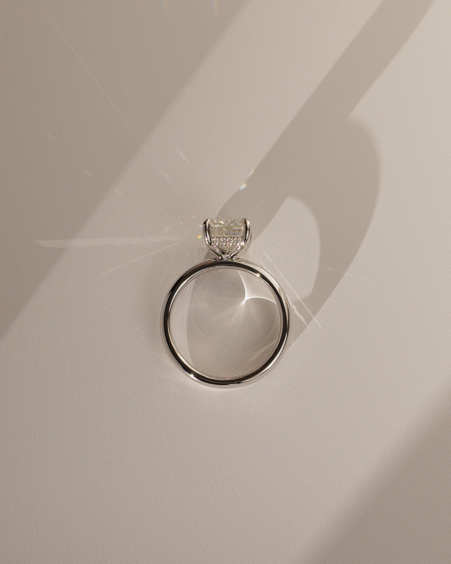 Kate - Emerald Solitaire with Cigar Band Lifestyle Image