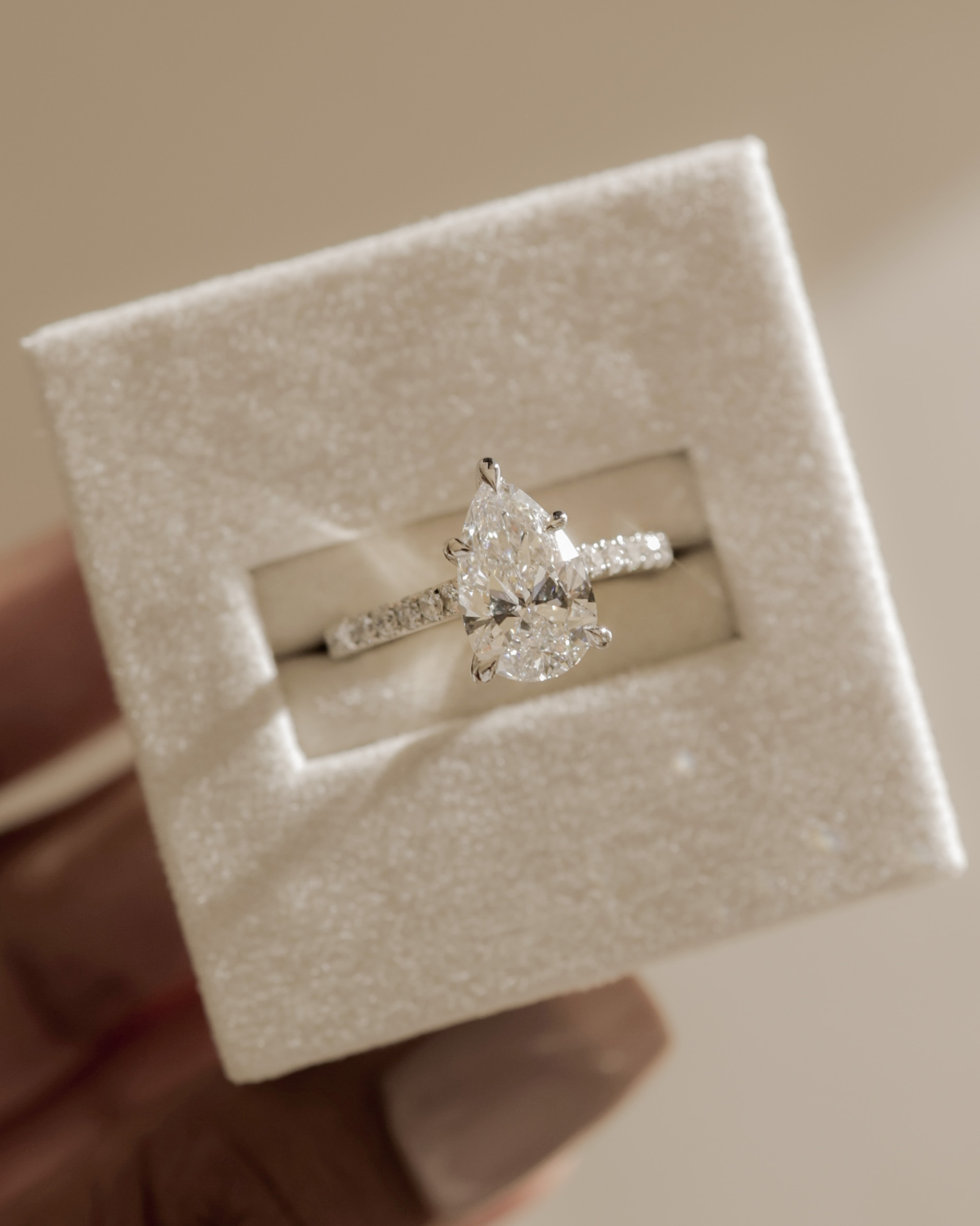 Katrina - 5 Claw Pear Pav with Hidden Halo Lifestyle Image