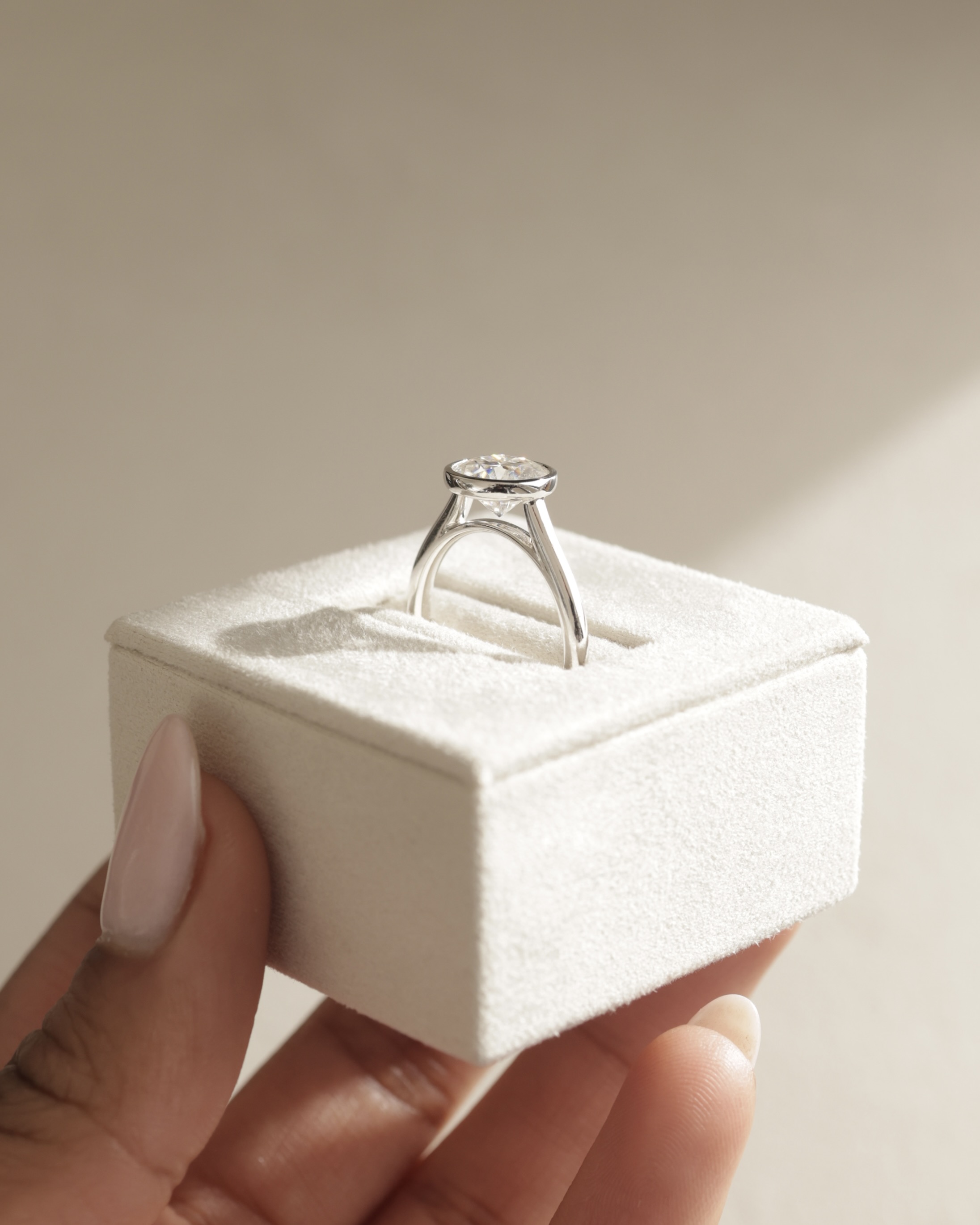 Kaylah  Bezel Set Round Solitaire Lifestyle Image