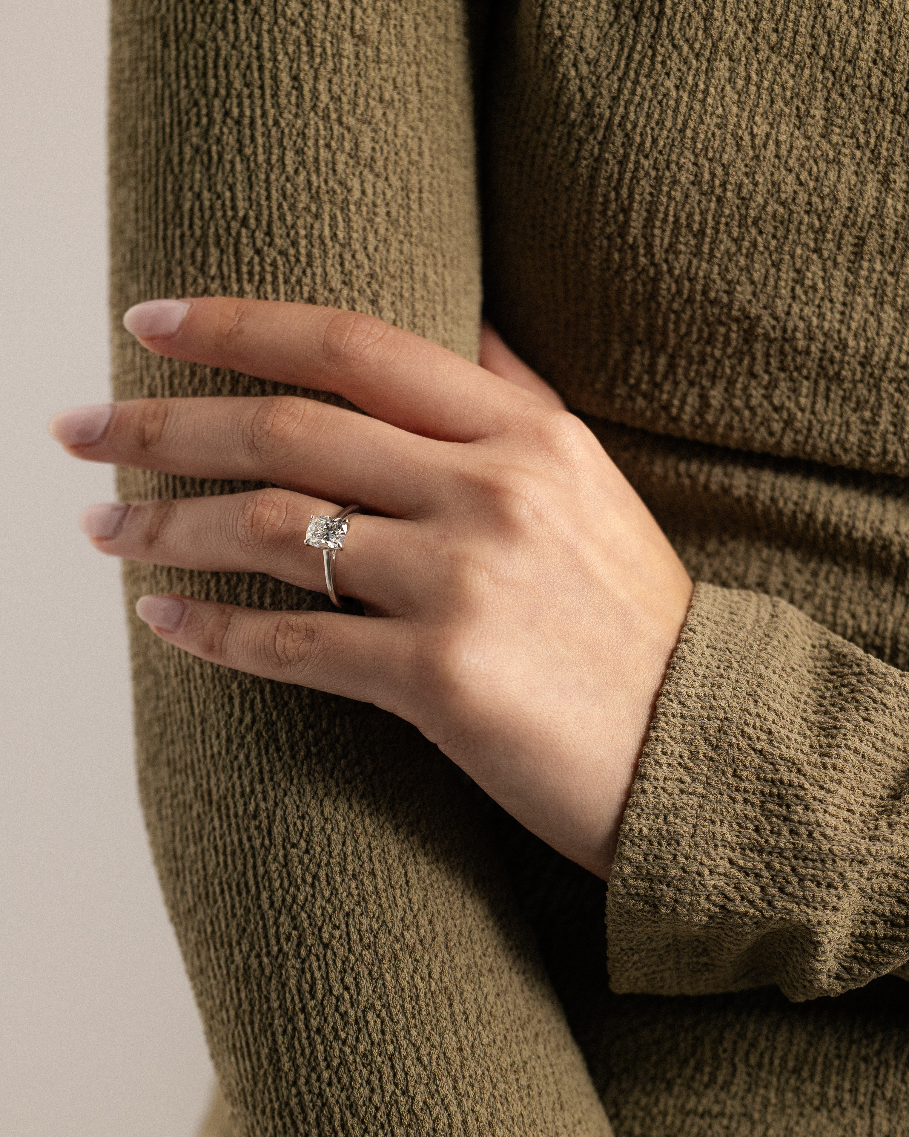 Kelsey - Trellis Elongated Cushion Solitaire Lifestyle Image