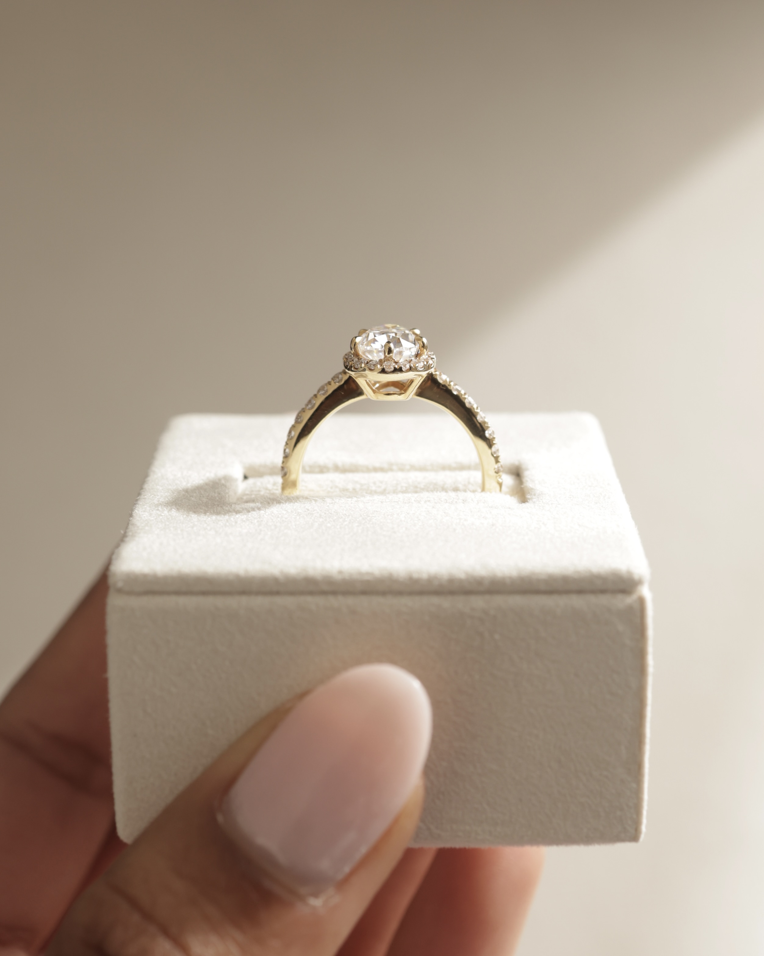 Kirsten  Pear Halo with Pave Lifestyle Image