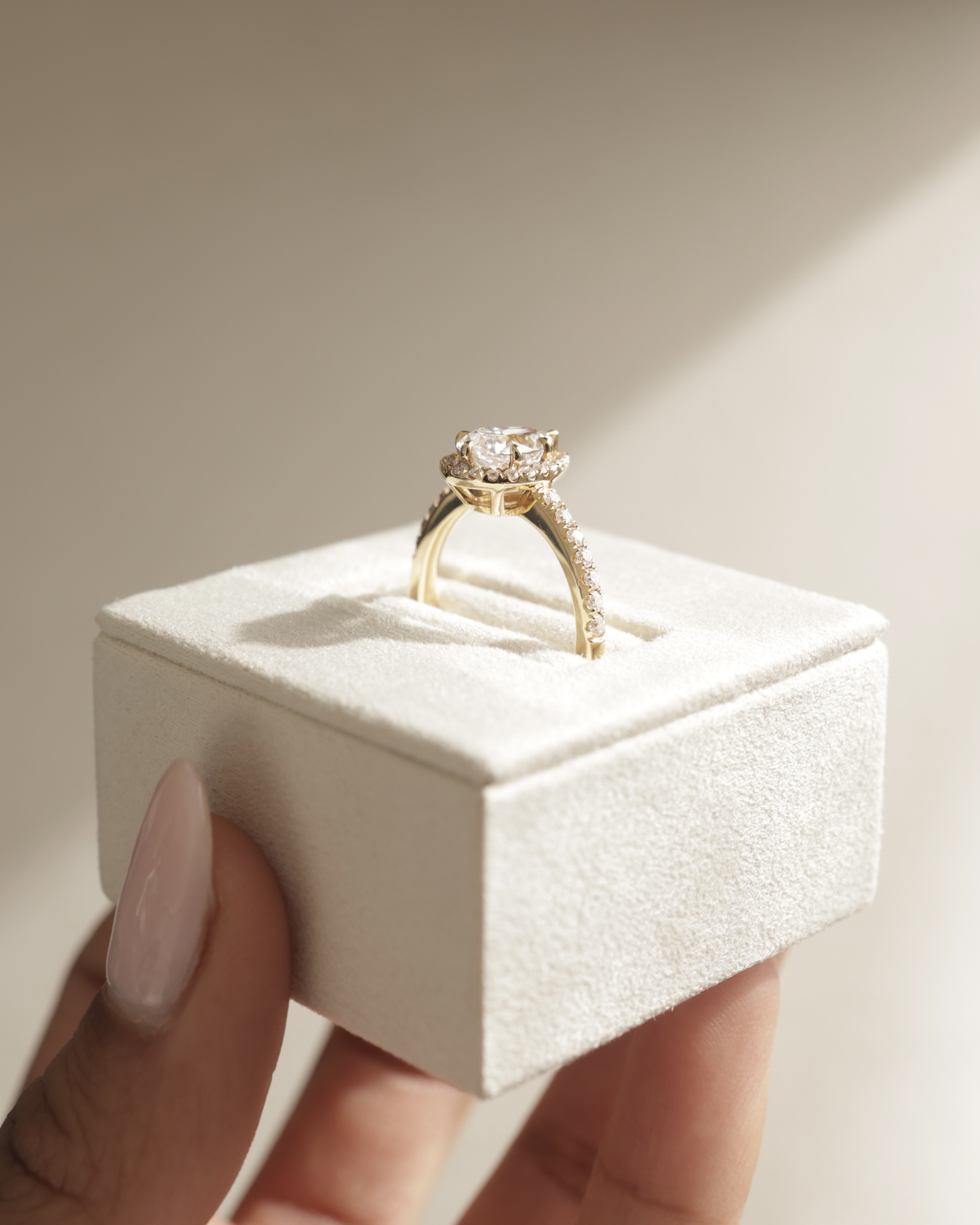 Kirsten  Pear Halo with Pave Lifestyle Image