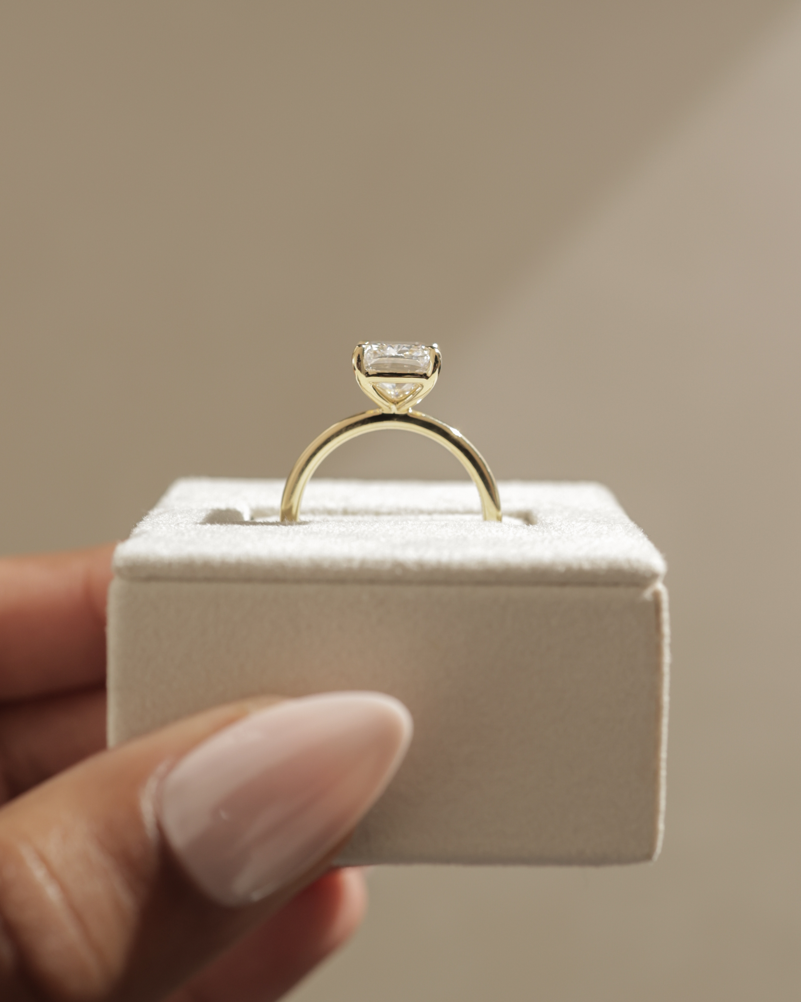 Leonora - Elongated Cushion Solitaire Lifestyle Image