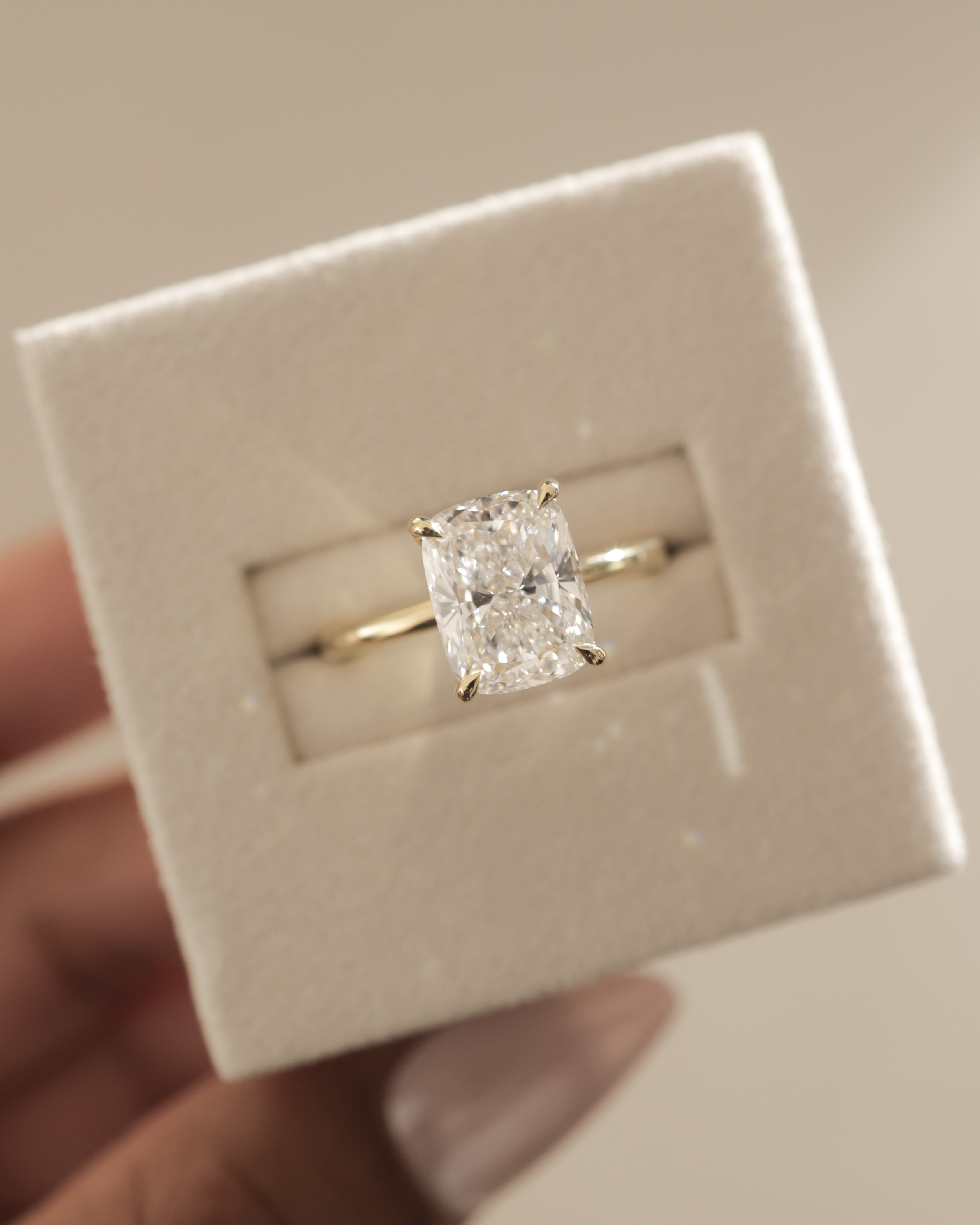 Leonora - Elongated Cushion Solitaire Lifestyle Image