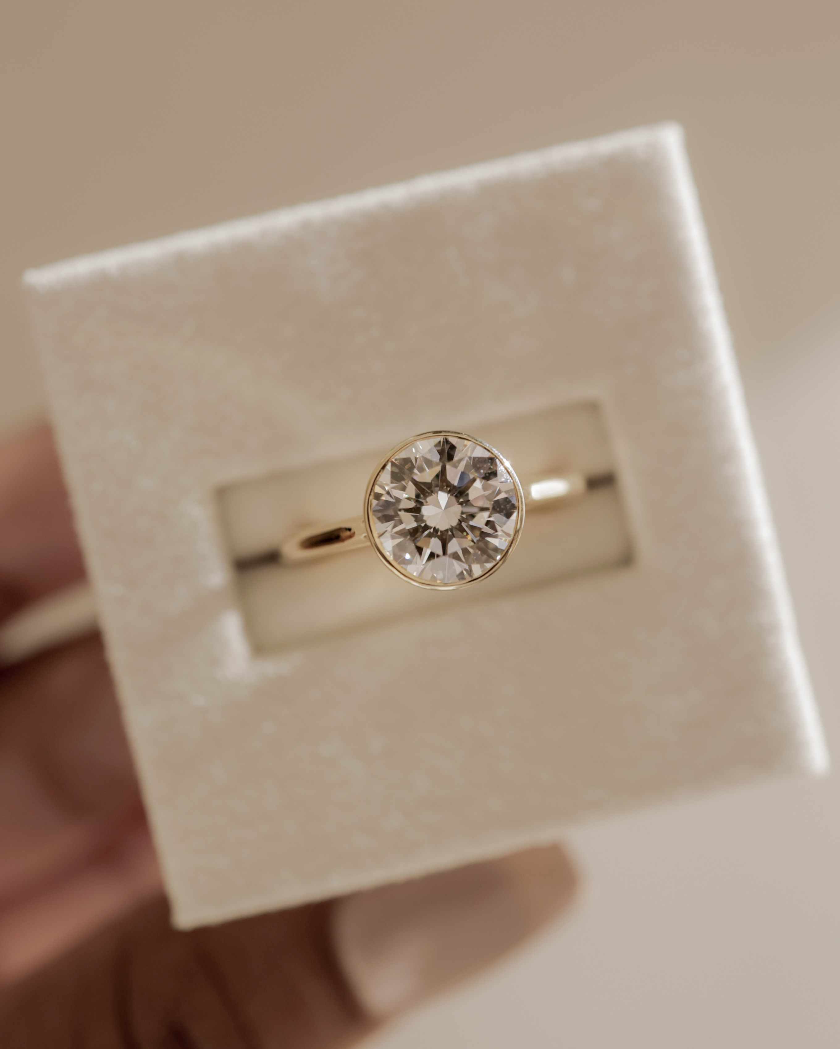 Maeve - Bezel Cathedral set with Twisted Gallery Lifestyle Image