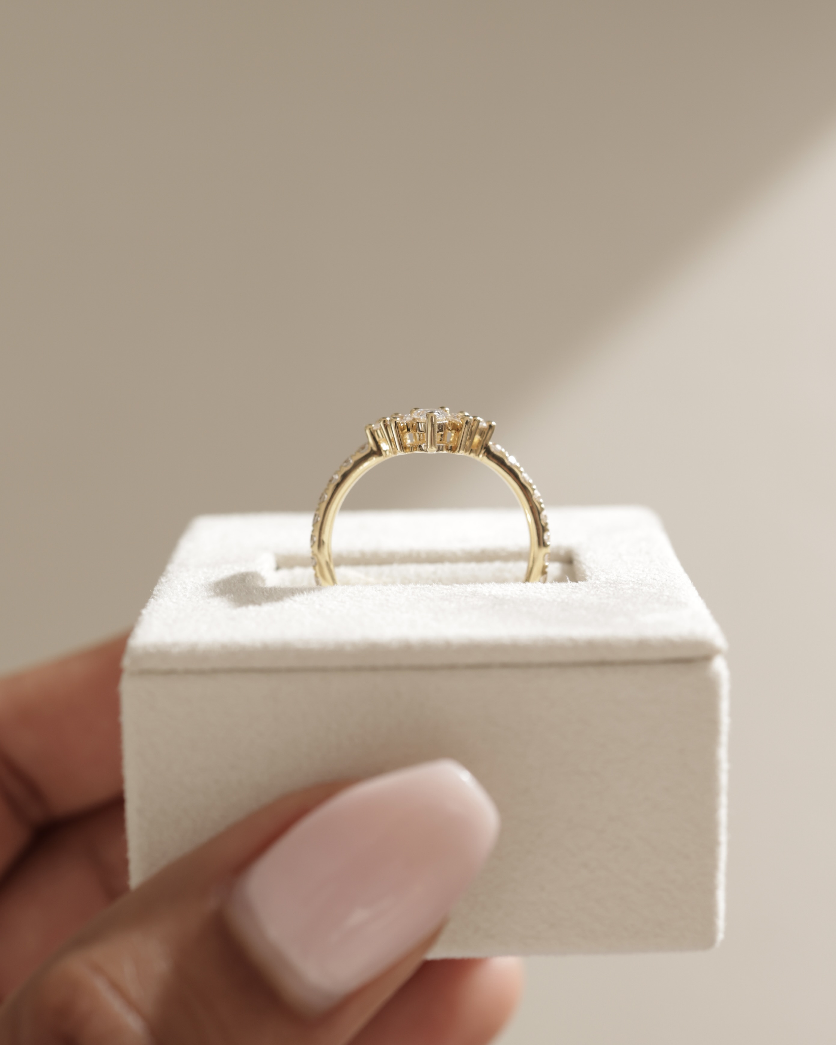 Mara - Curved Pave Band with Accent Stones Lifestyle Image