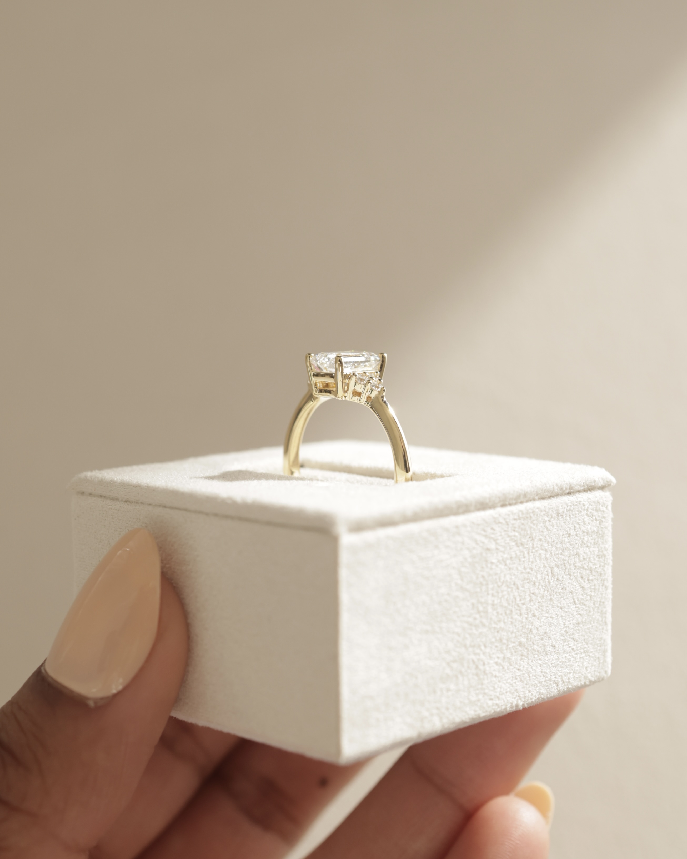 Martina - Emerald with Round Accent Stones Lifestyle Image