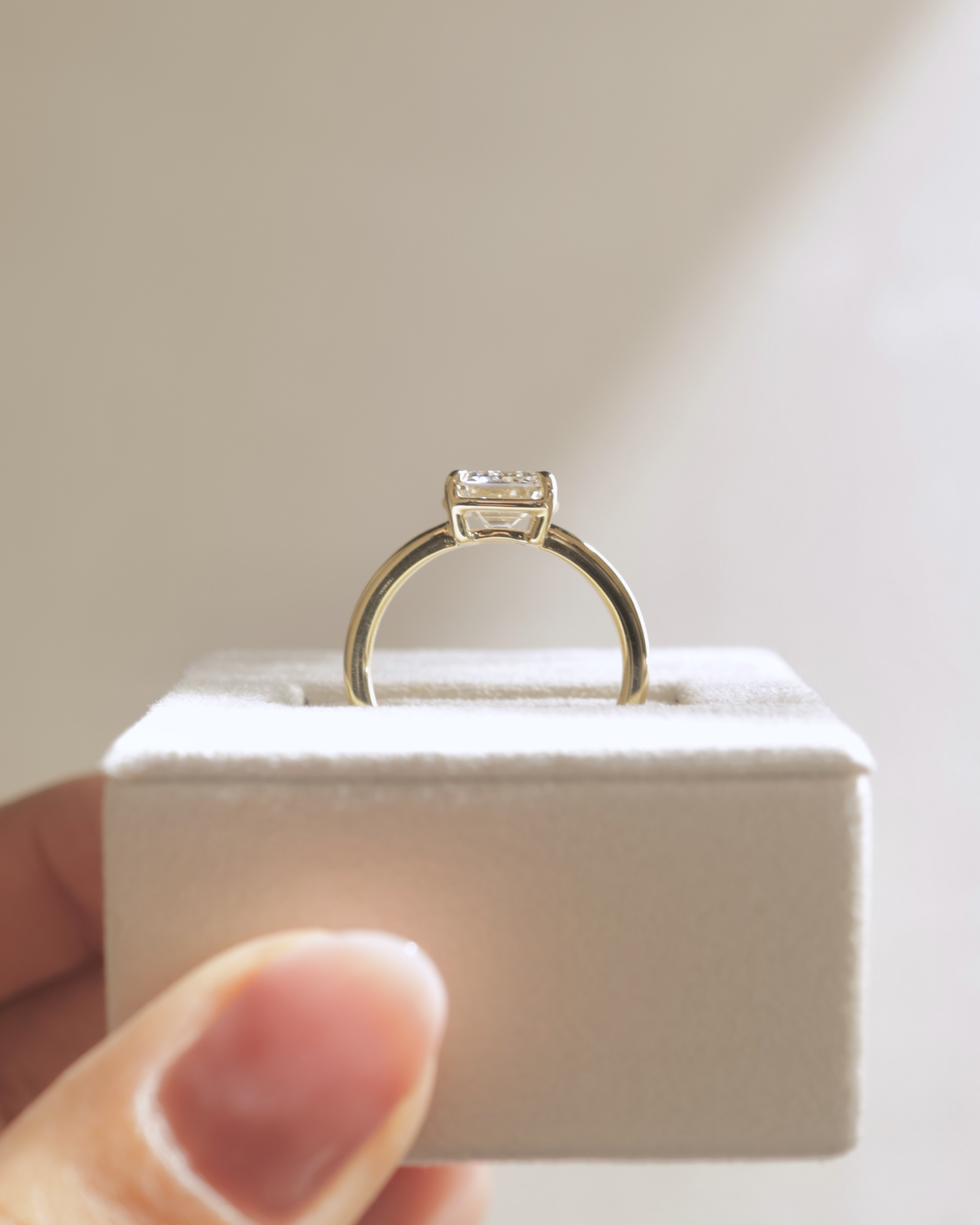 Matisse - Emerald Bezel Frame Solitaire with Claws Lifestyle Image