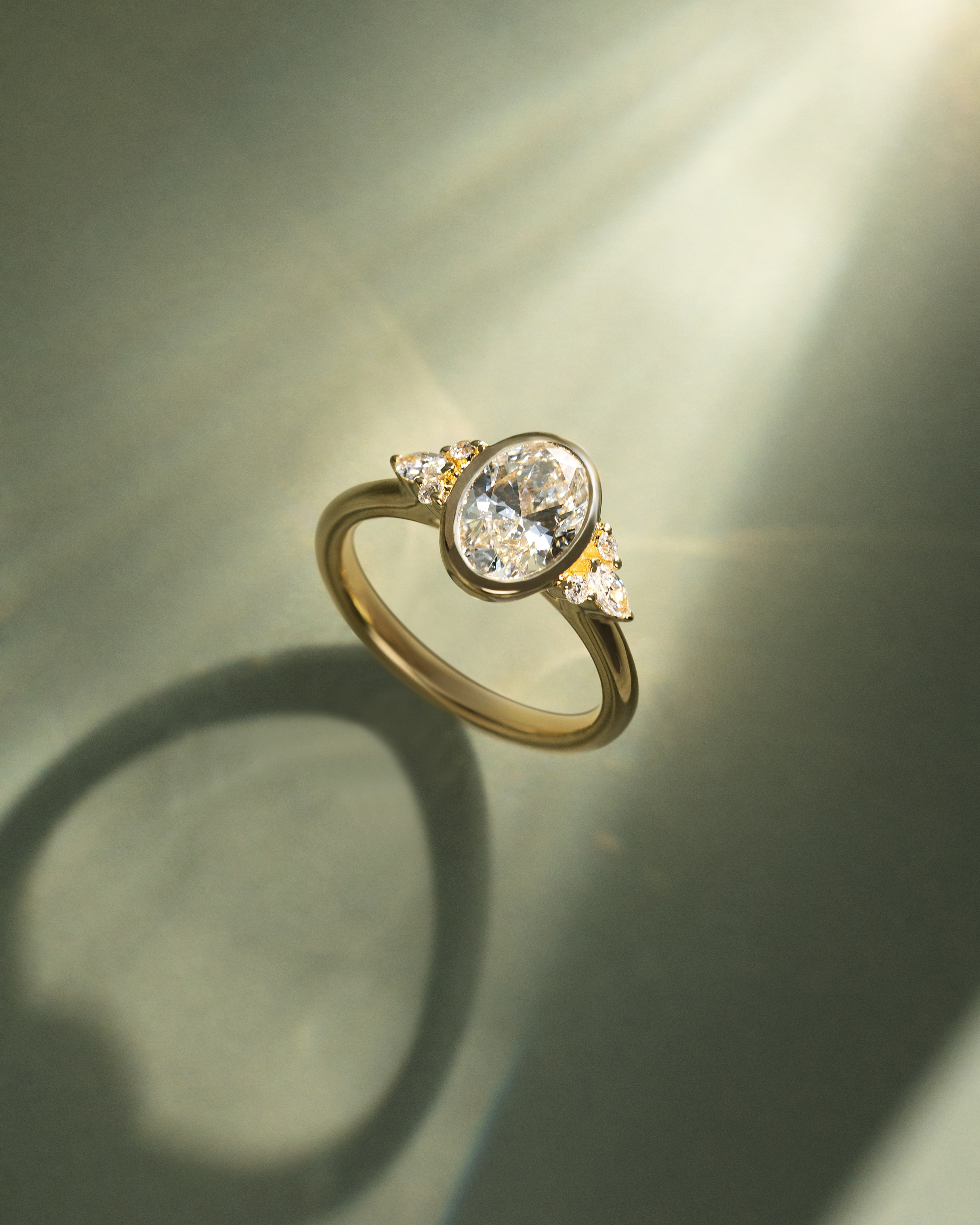 Meesha - Oval Floating Bezel with Accent Stones Lifestyle Image